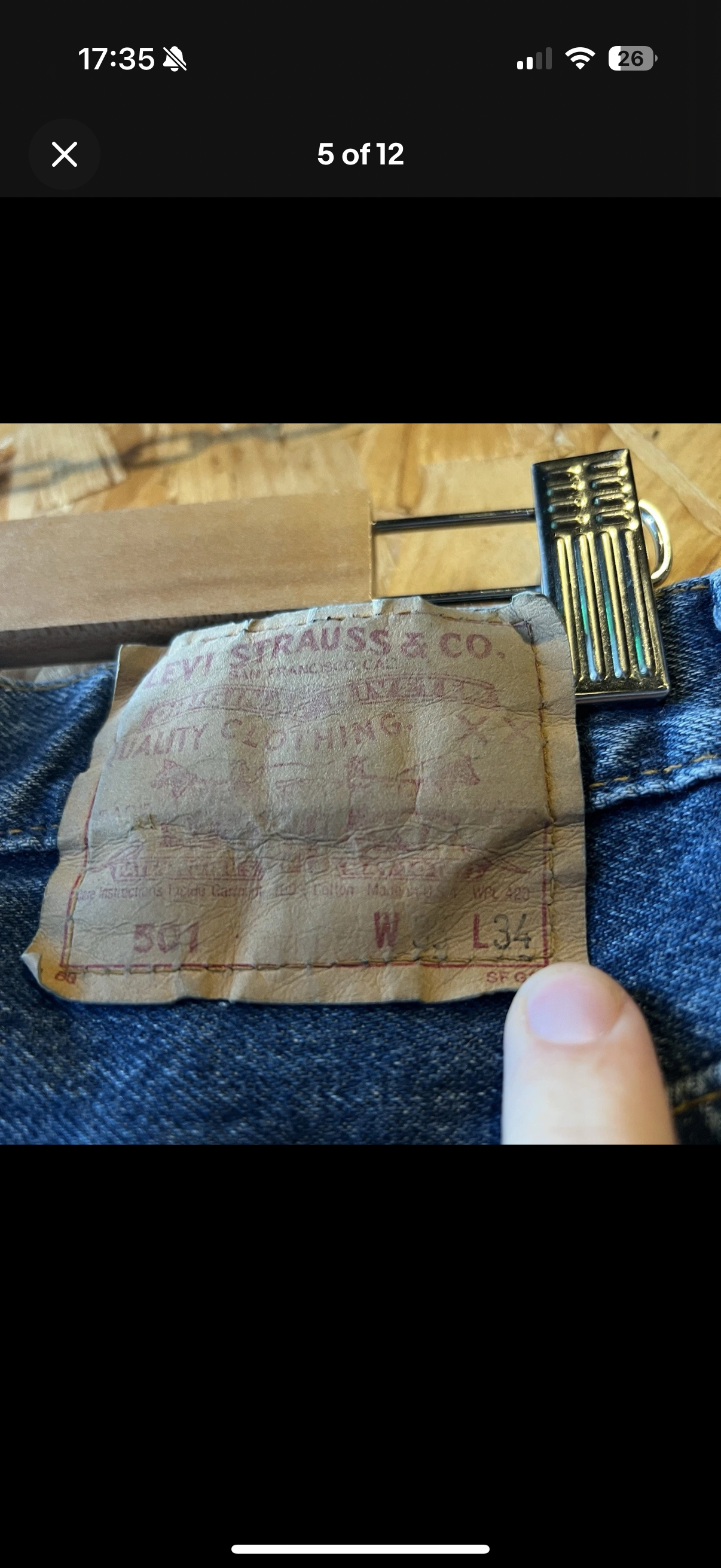 Vintage 1988 Levi’s 501 Jeans Made In USA W33 L34 Button Fly BNWT Blue