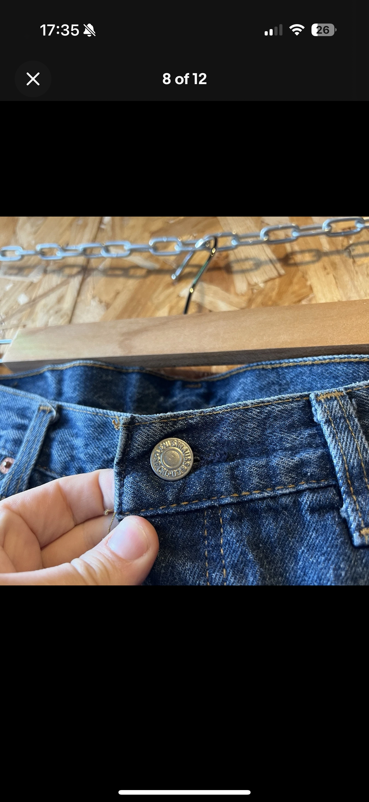 Vintage 1988 Levi’s 501 Jeans Made In USA W33 L34 Button Fly BNWT Blue