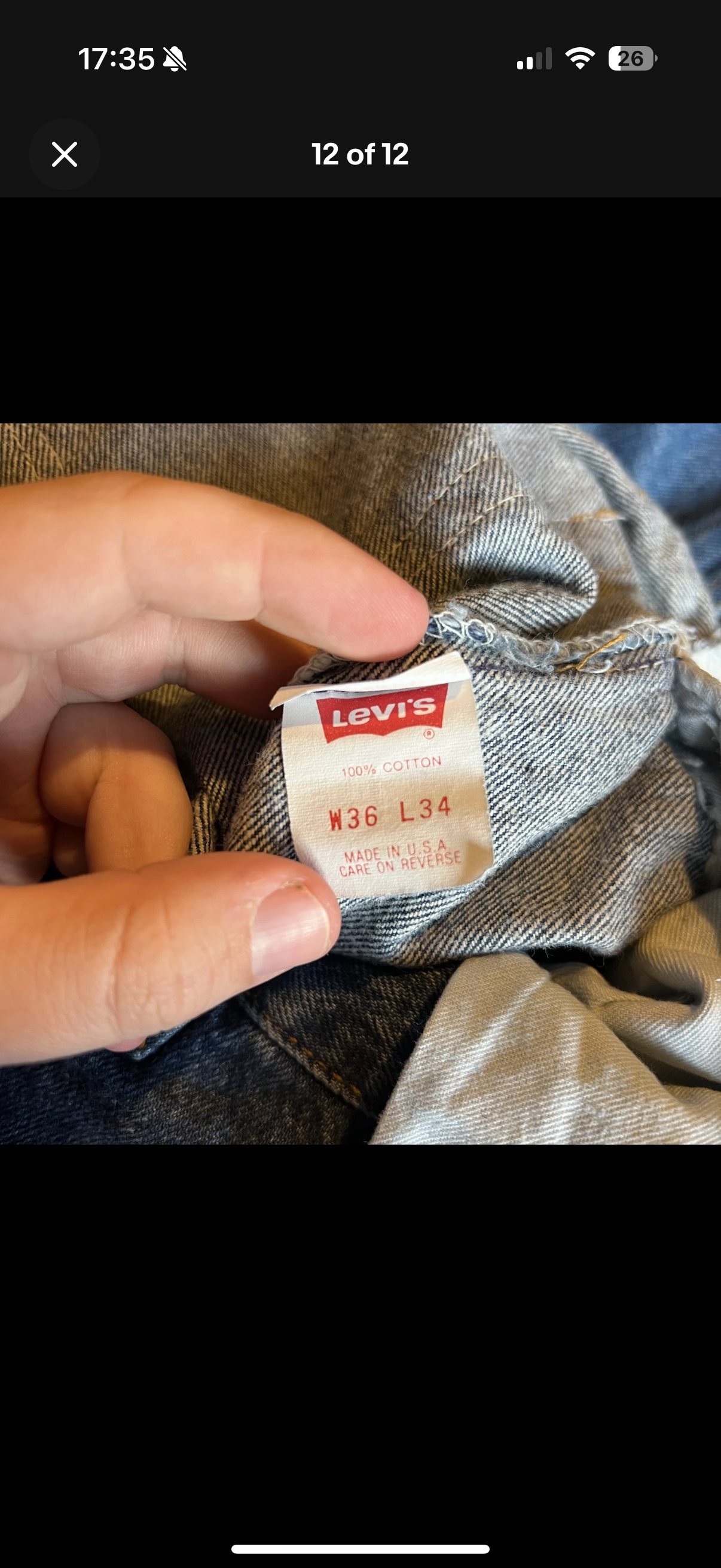Vintage 1988 Levi’s 501 Jeans Made In USA W33 L34 Button Fly BNWT Blue