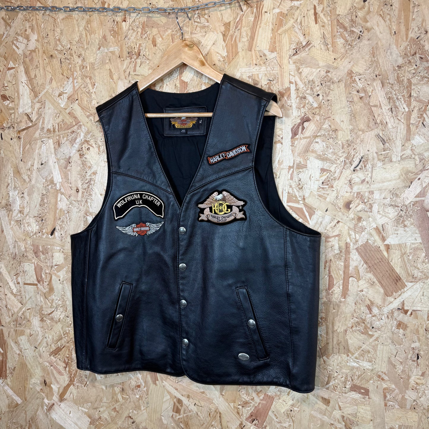 Harley Davidson Leather Biker Cut Wolfruna Size XL