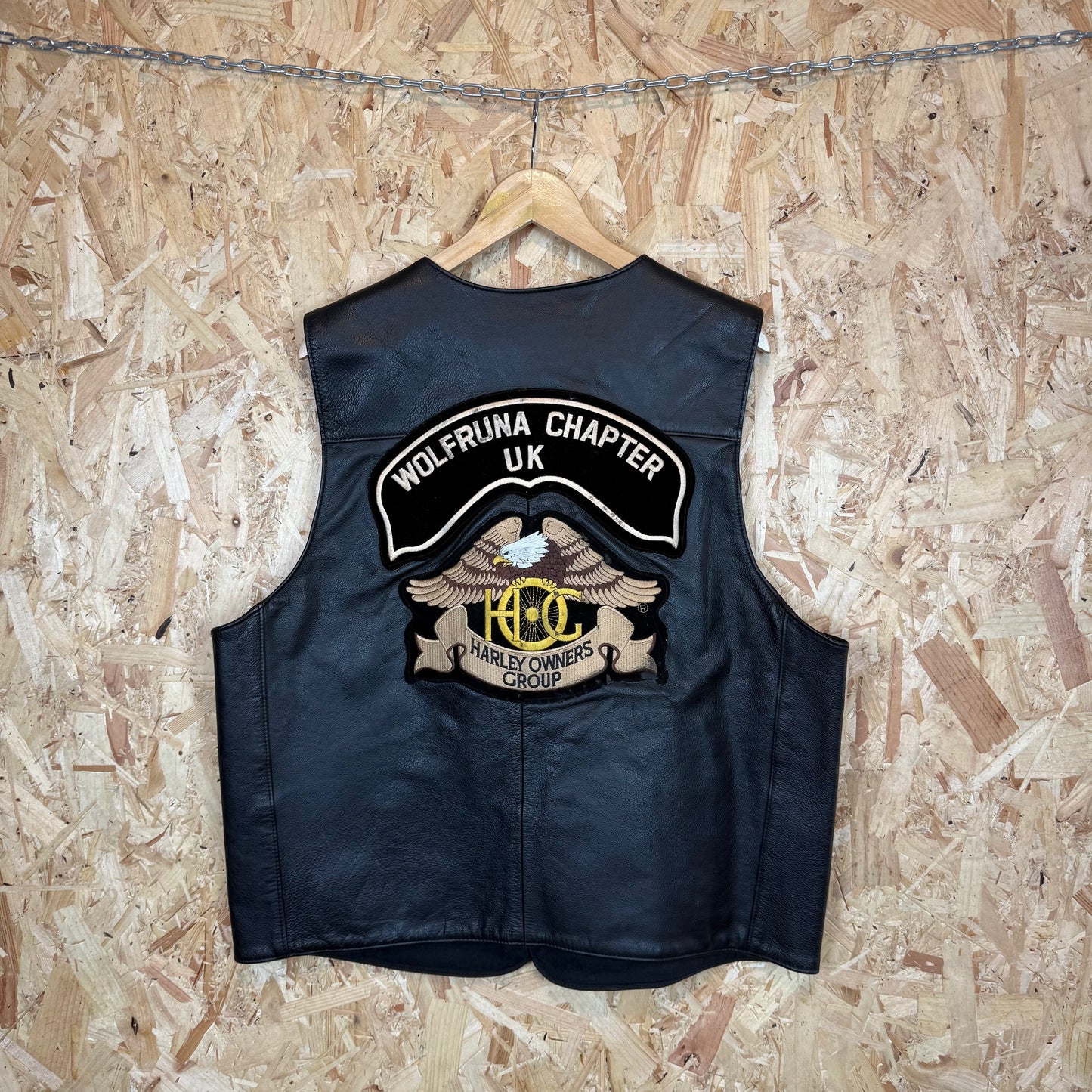 Harley Davidson Leather Biker Cut Wolfruna Size XL
