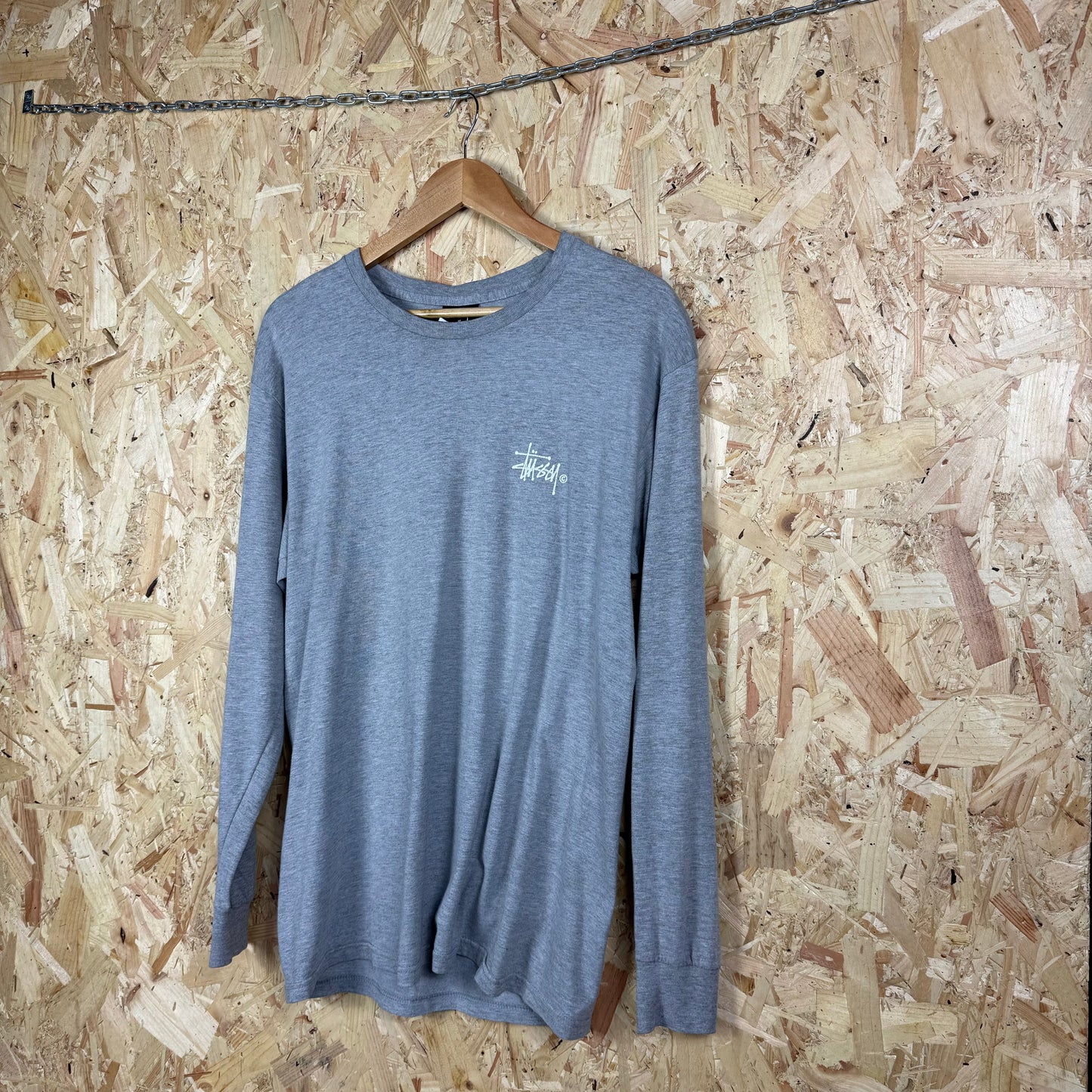 Stussy grey Long sleeve graphic T shirt Medium