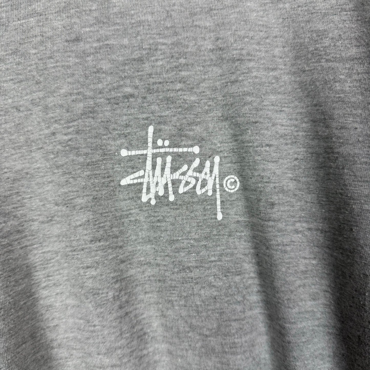 Stussy grey Long sleeve graphic T shirt Medium
