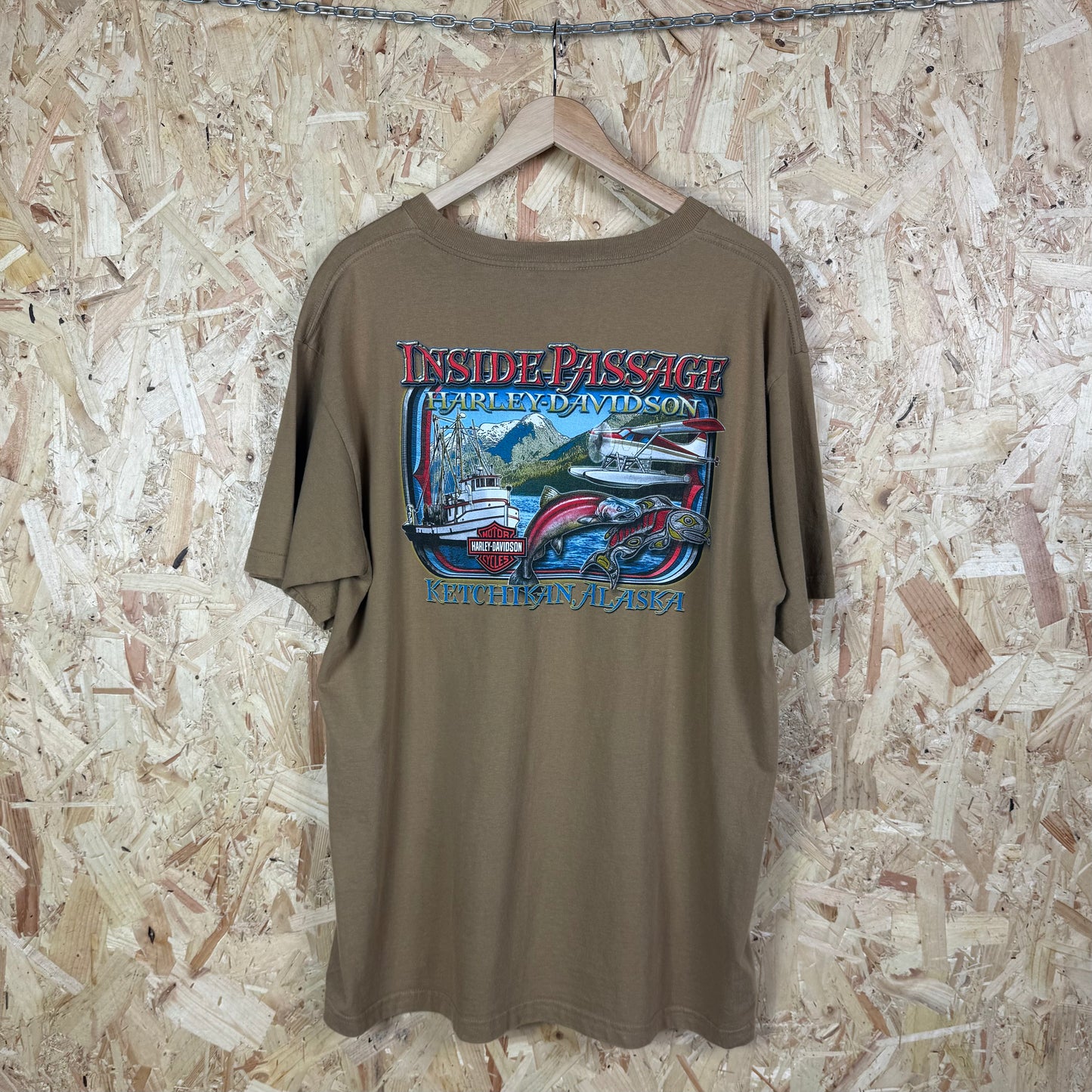 Harley Davidson Beige graphic T shirt XL