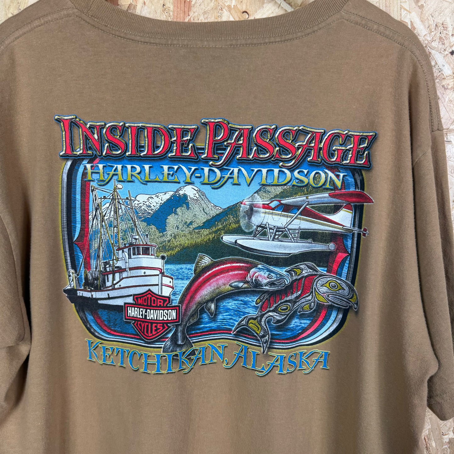 Harley Davidson Beige graphic T shirt XL