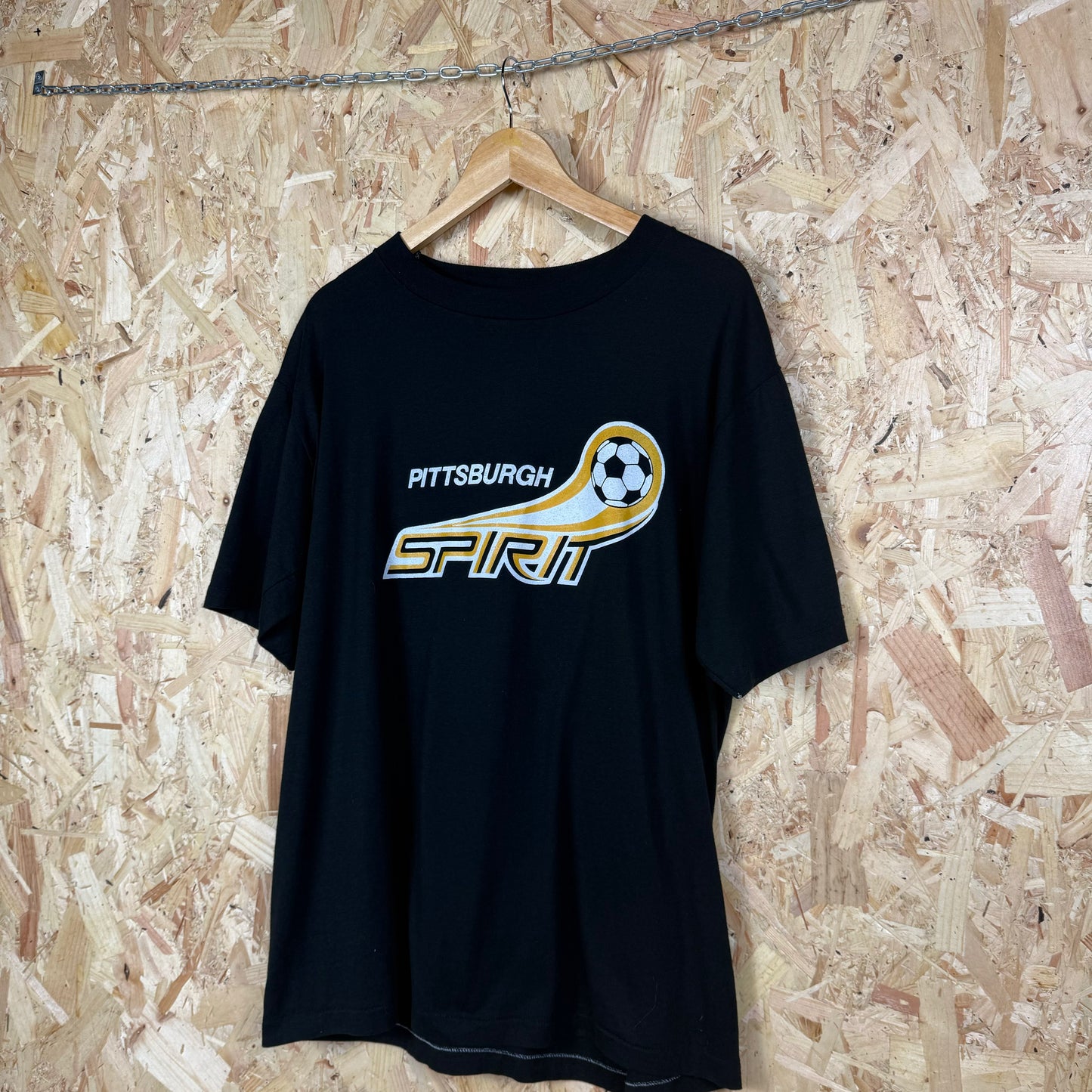 Pittsburgh spirit vintage soccer T shirt 80s Black XL