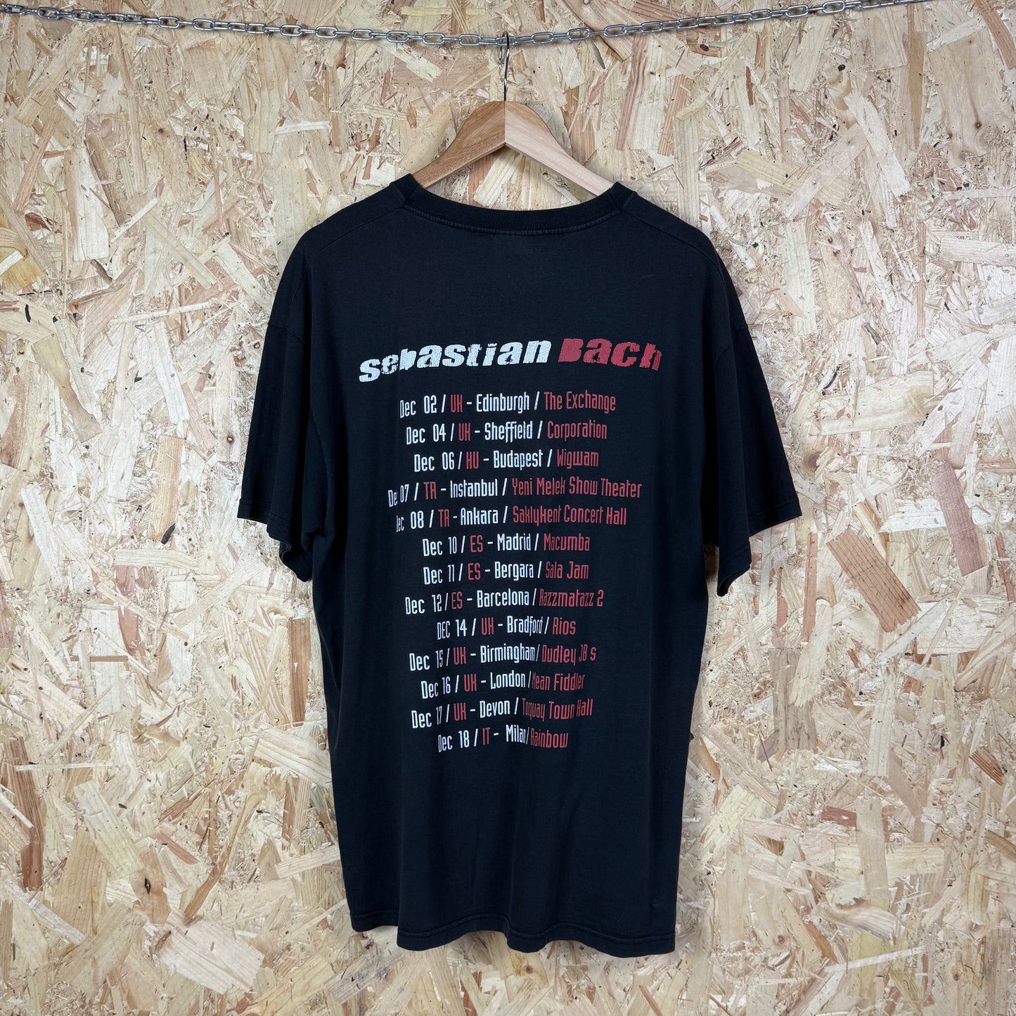 Sebastian Bach rock T shirt thrashed Black XL