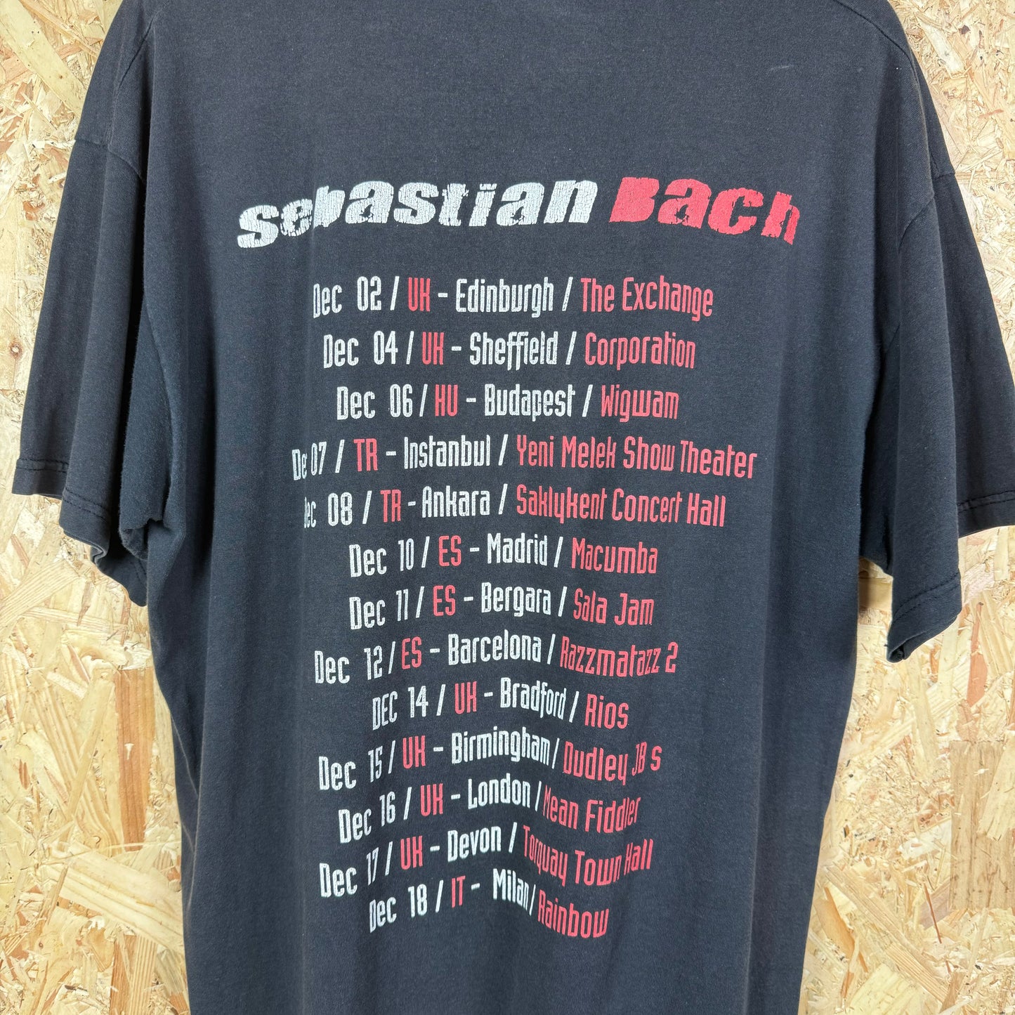 Sebastian Bach rock T shirt thrashed Black XL