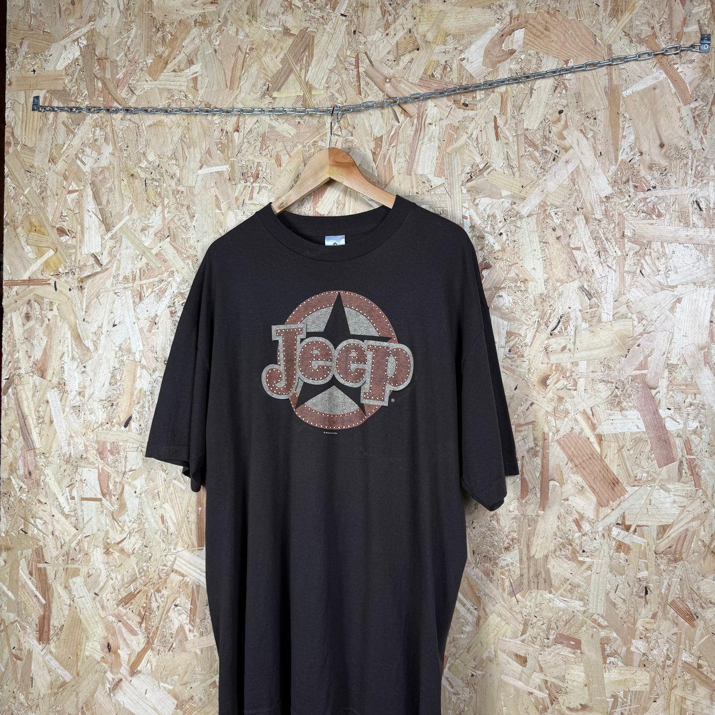Jeep Graphic T shirt Brown oversized short sleeve XL
