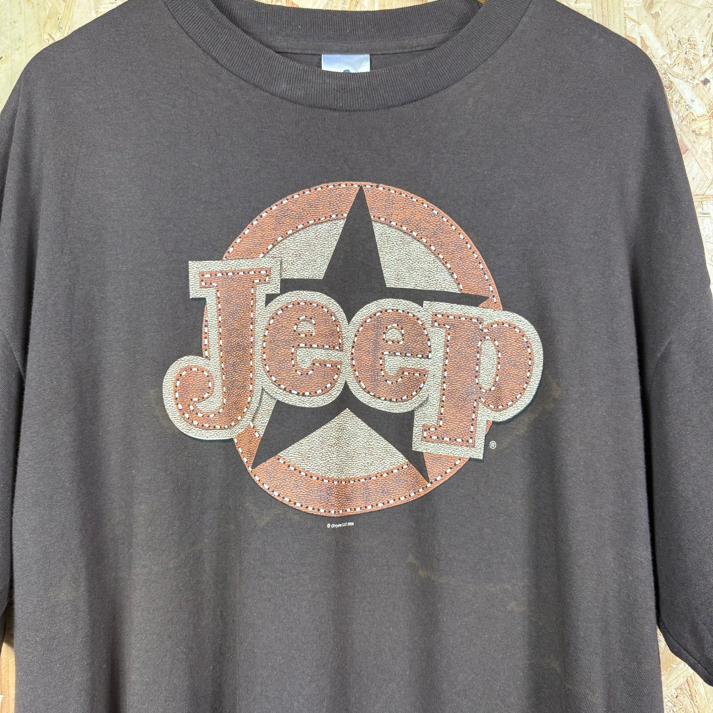 Jeep Graphic T shirt Brown oversized short sleeve XL