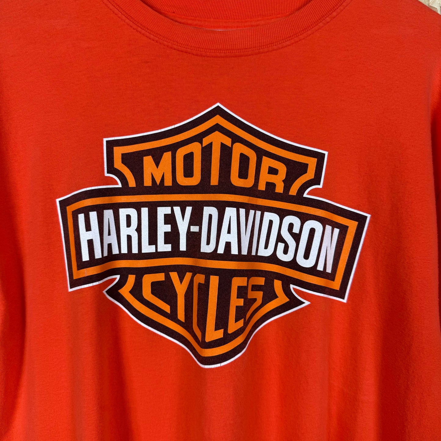 Harley davidson Graphic T shirt orange Large