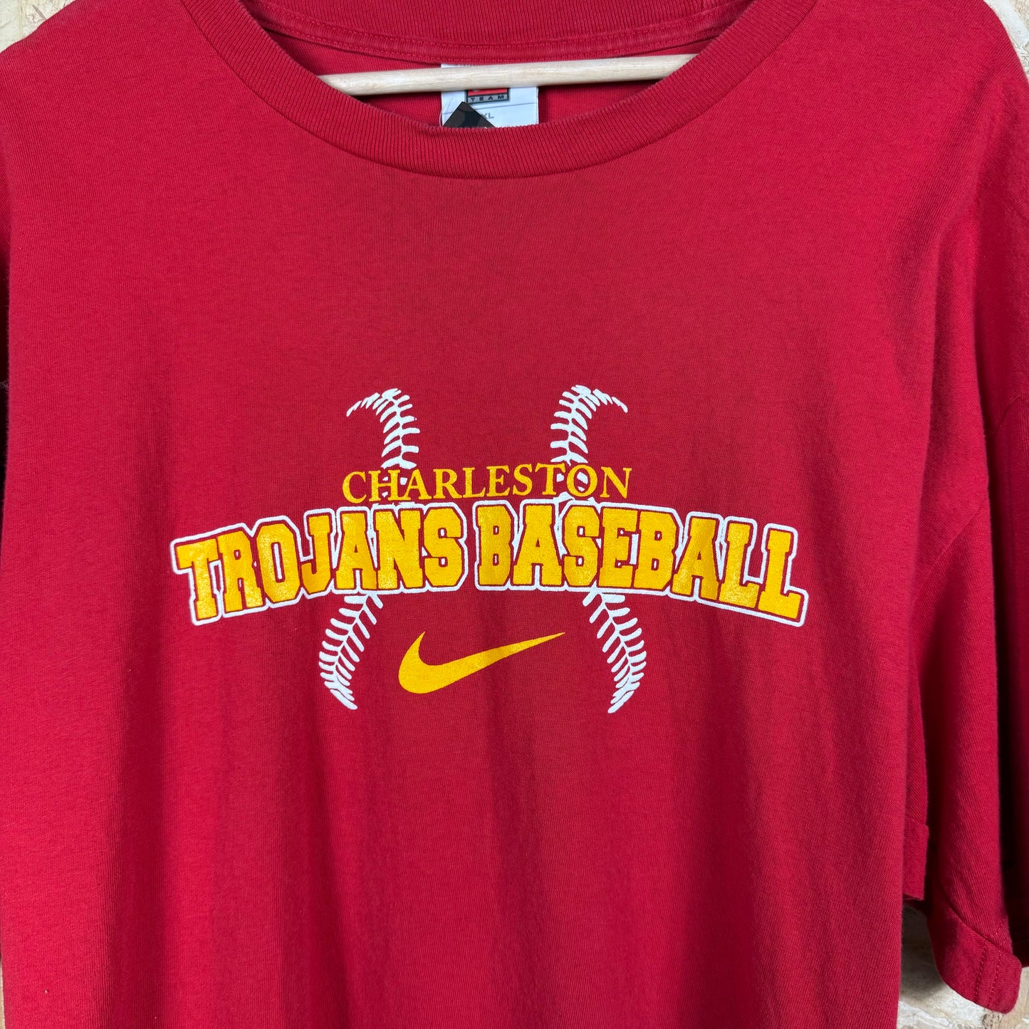 Nike Trojans College t shirt Red short sleeve XL