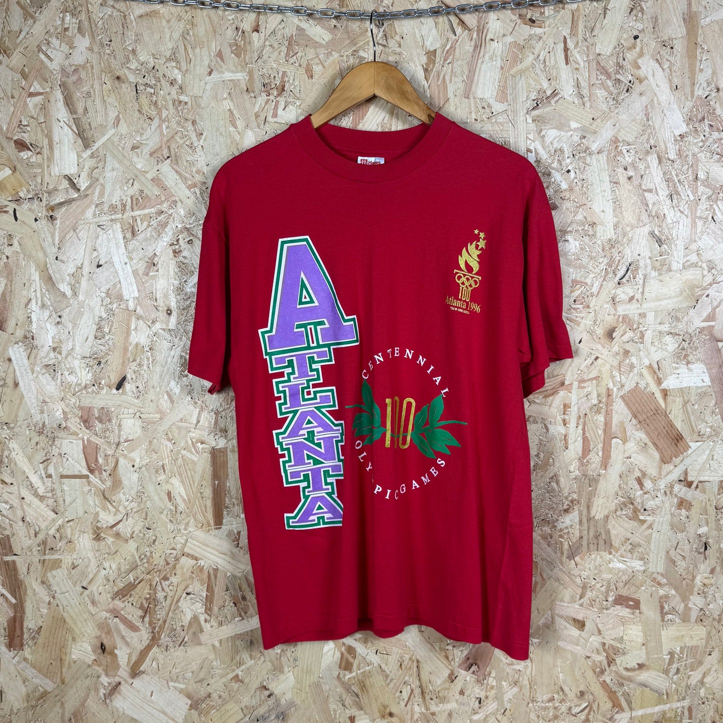 Atlanta 1996 Olympics Red 2XL short sleeve T shirt