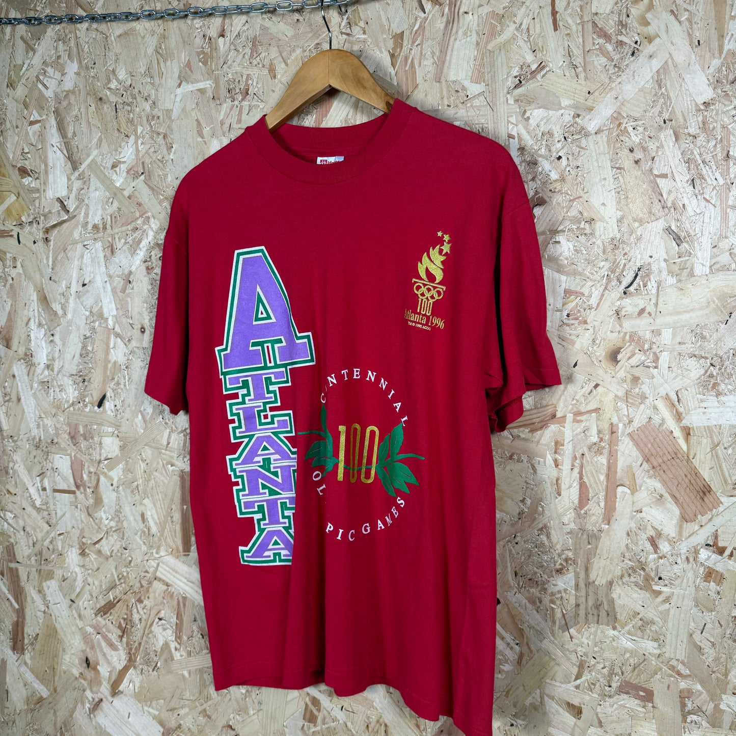 Atlanta 1996 Olympics Red 2XL short sleeve T shirt