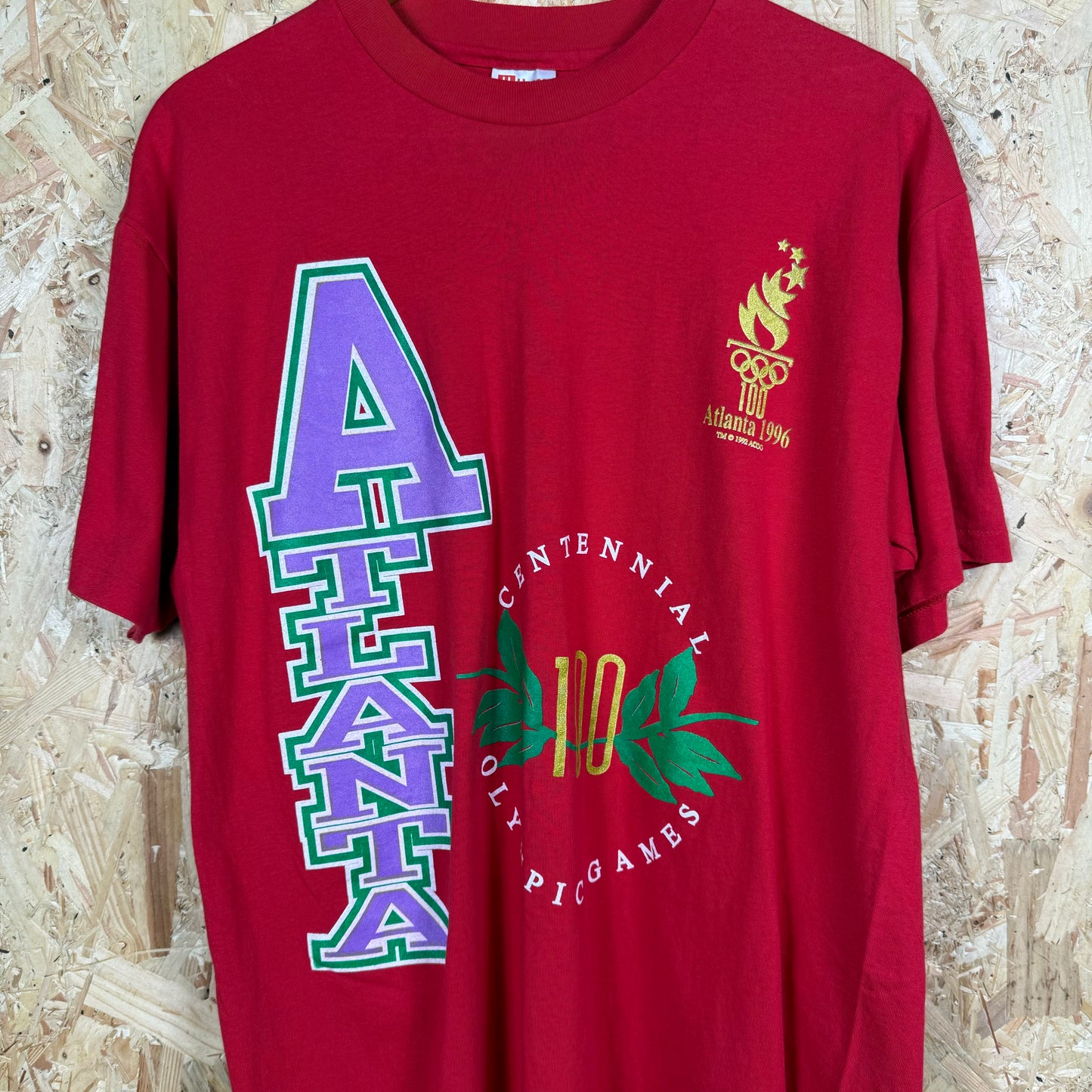 Atlanta 1996 Olympics Red 2XL short sleeve T shirt