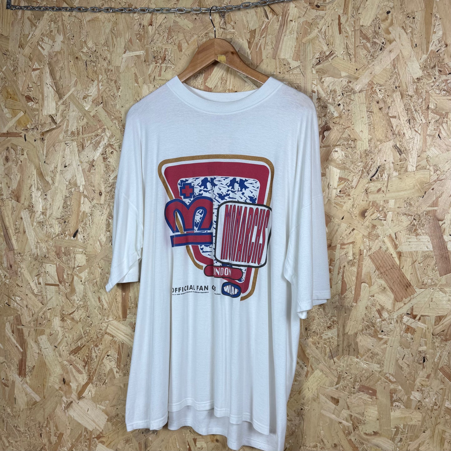 London monarchs American football Vintage T Shirt 2XL White