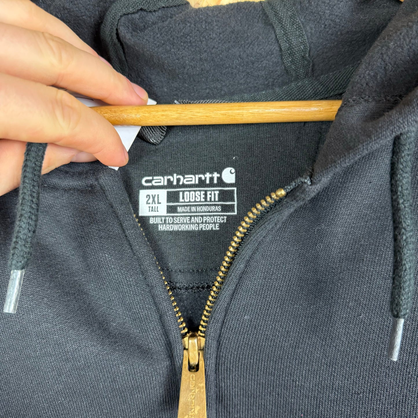 Carhartt Black Full zip Hoodie 2XL