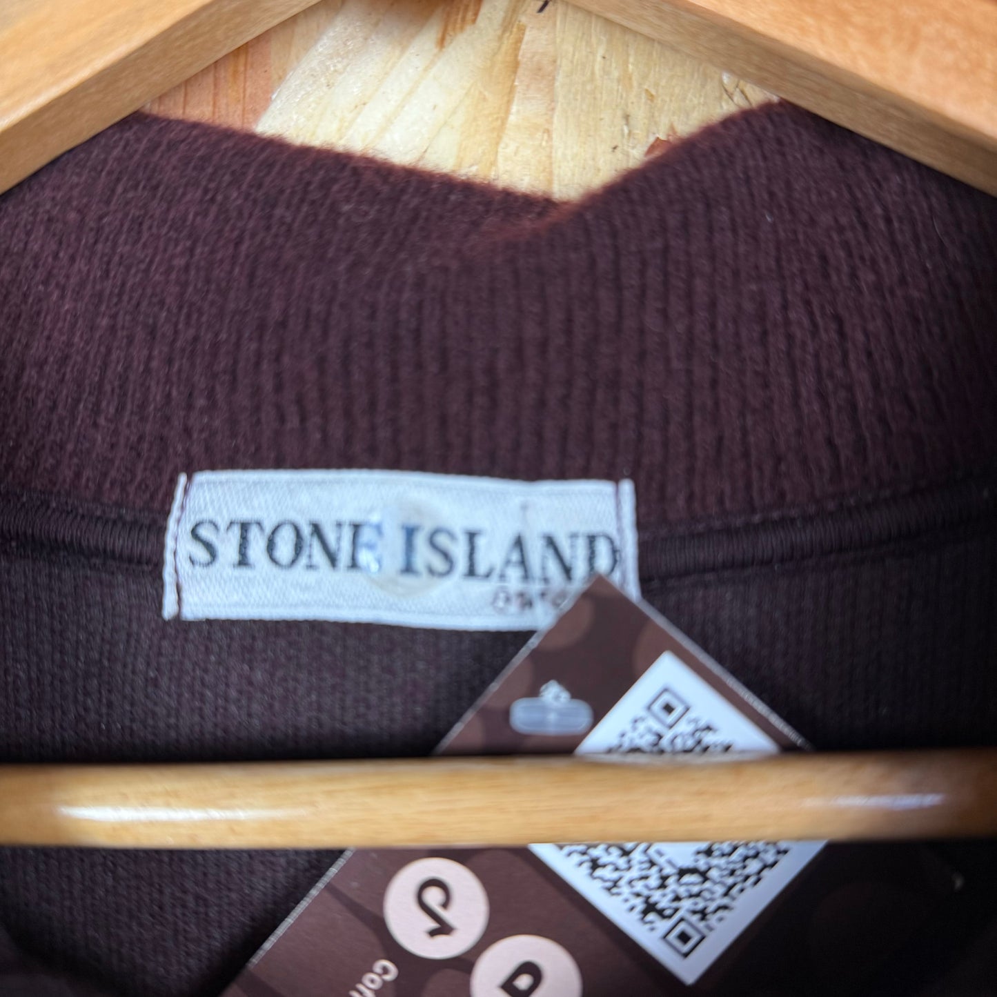 Stone island Maroon Red Pullover button jumper 2000's