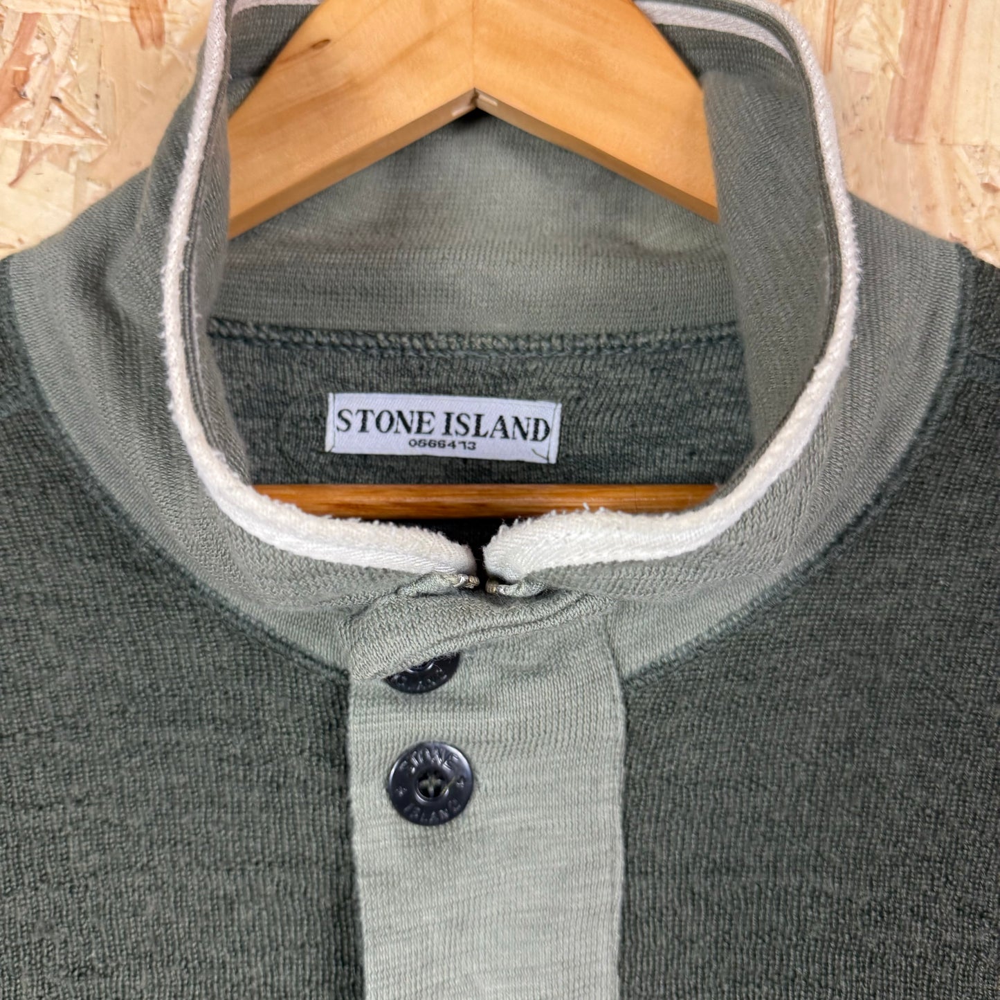 Stone island Green Crinkle quarter zip jumper Large 2000s