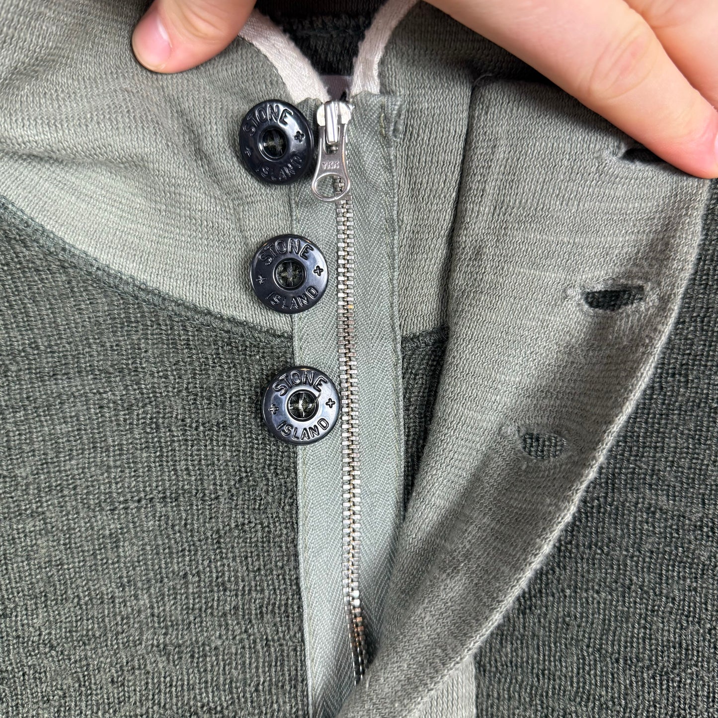 Stone island Green Crinkle quarter zip jumper Large 2000s