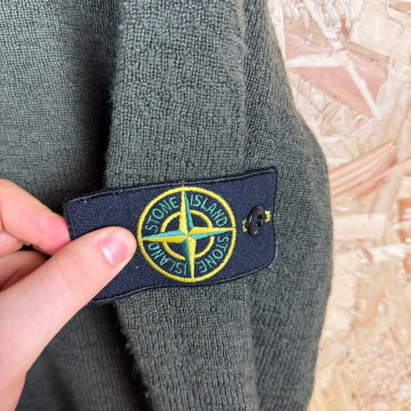 Stone island Green Crinkle quarter zip jumper Large 2000s