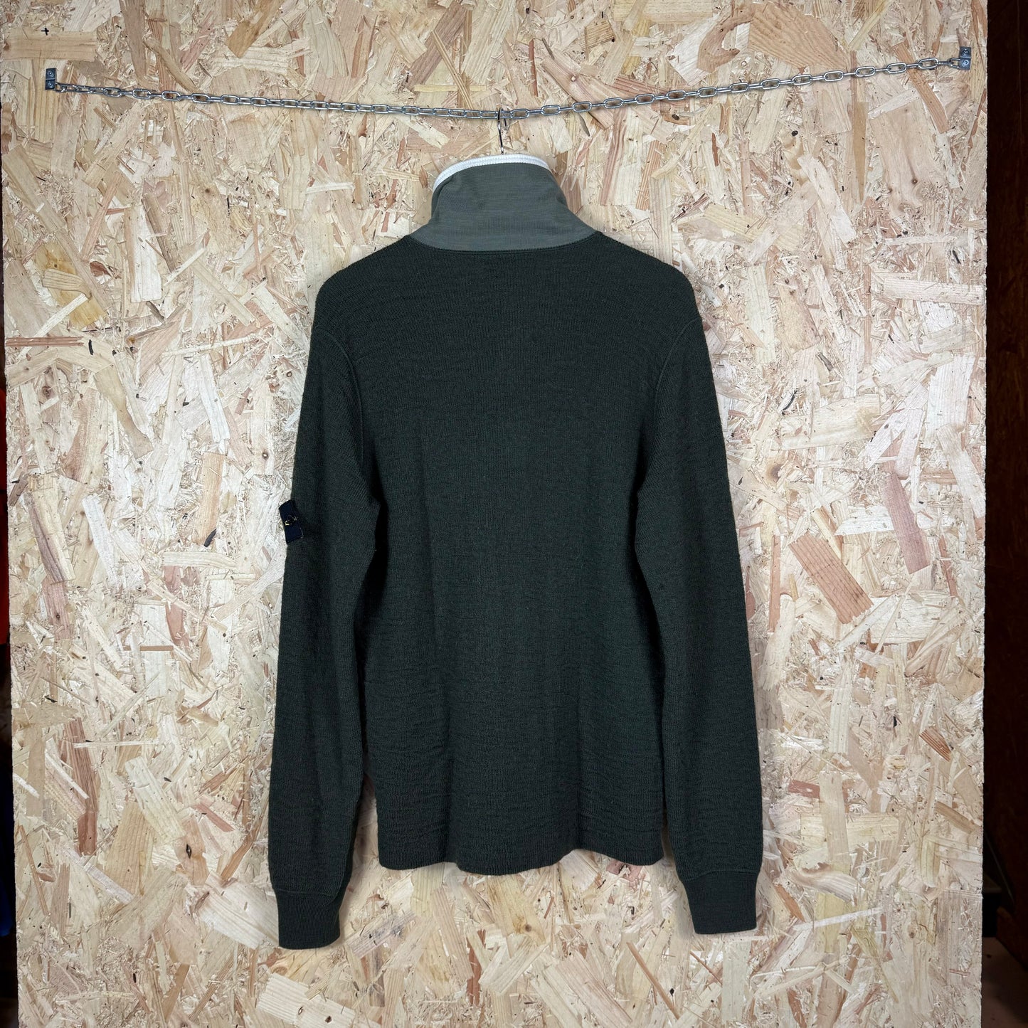 Stone island Green Crinkle quarter zip jumper Large 2000s