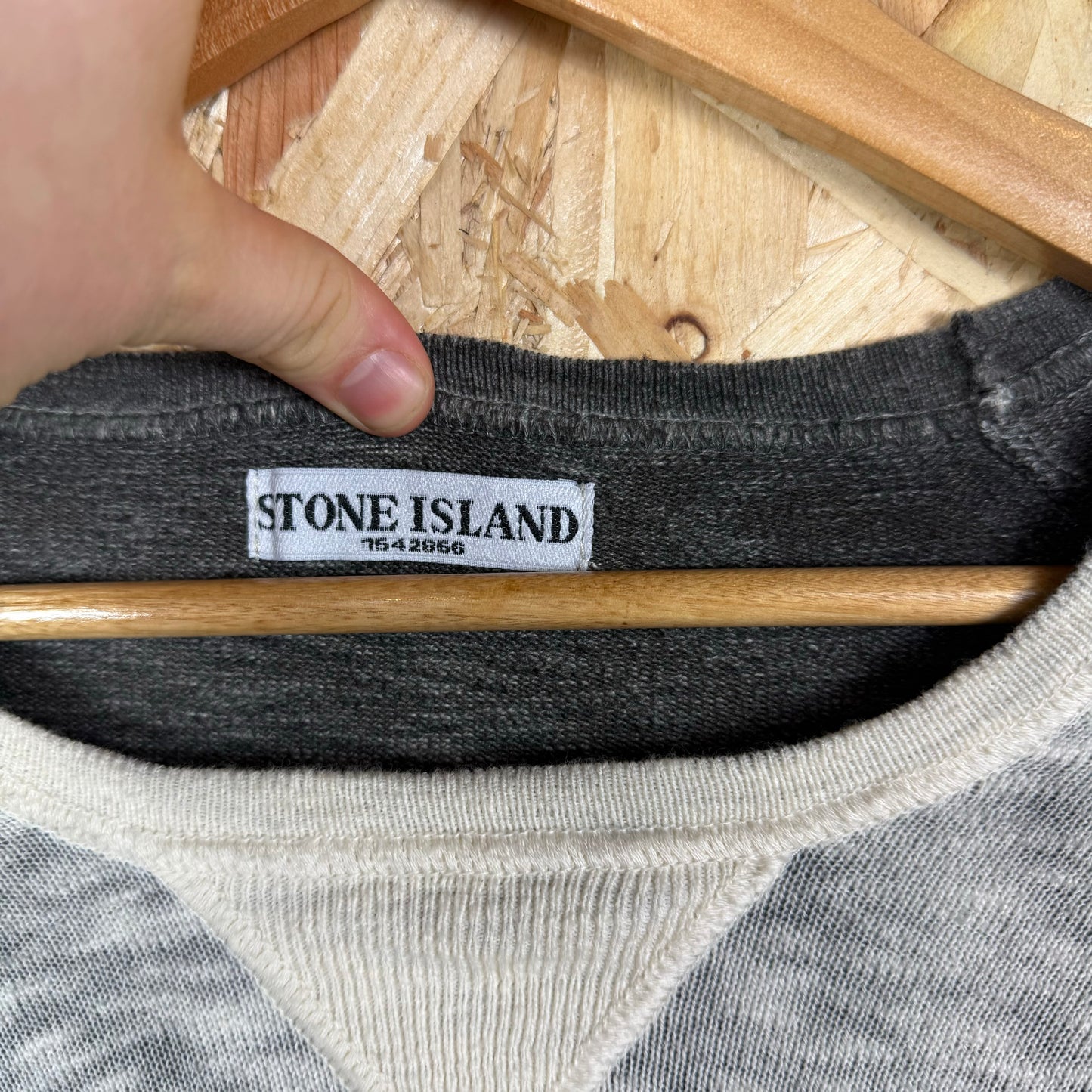 Stone island white dye pullover knit jumper Medium