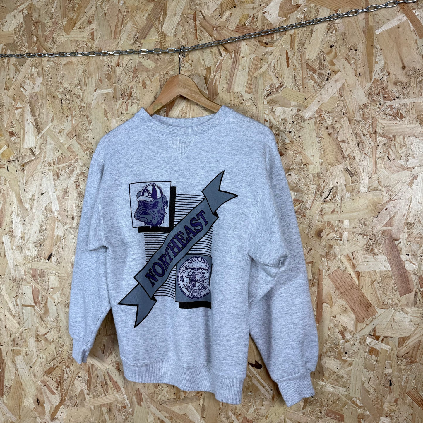 North eastern college sweatshirt Grey Medium 90s