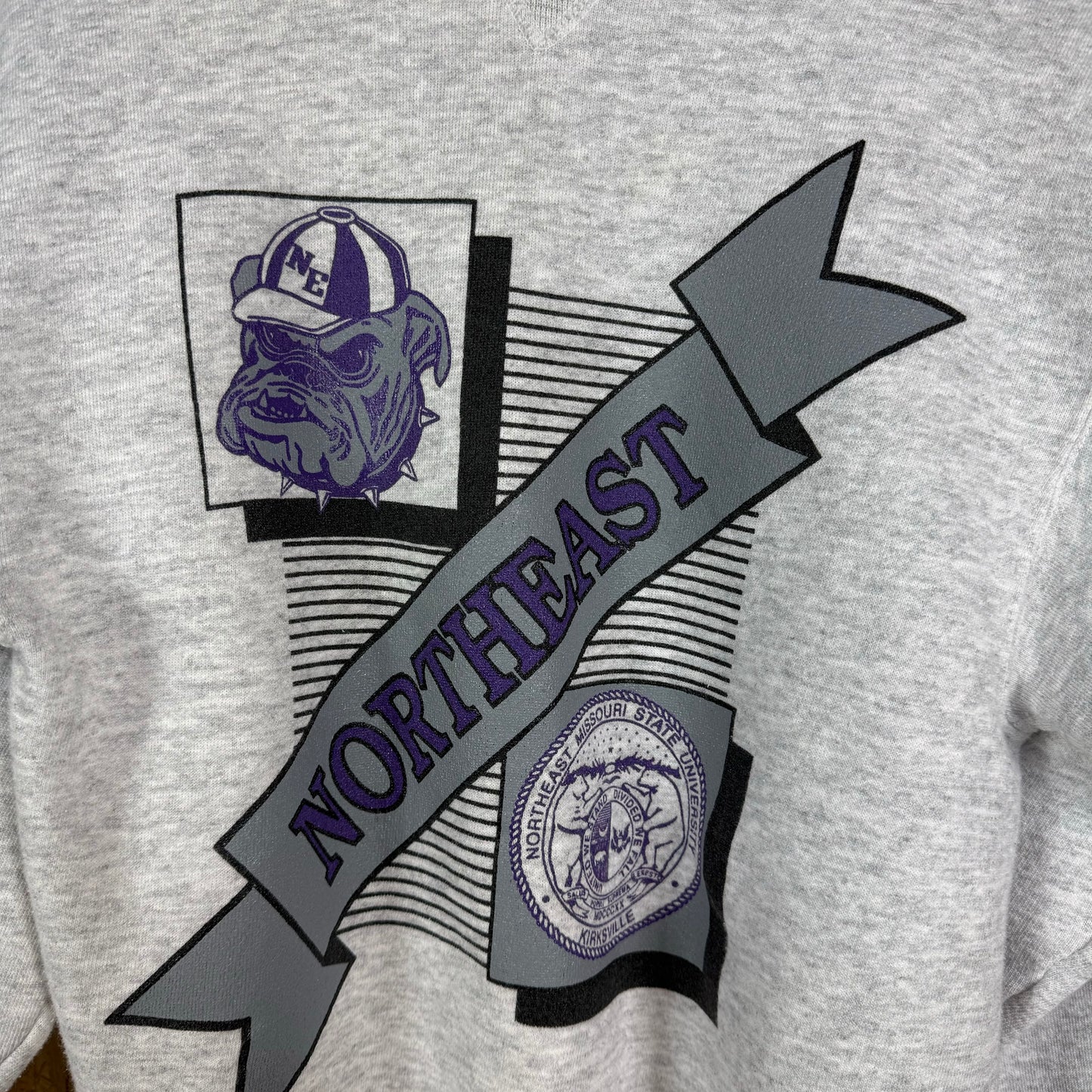 North eastern college sweatshirt Grey Medium 90s