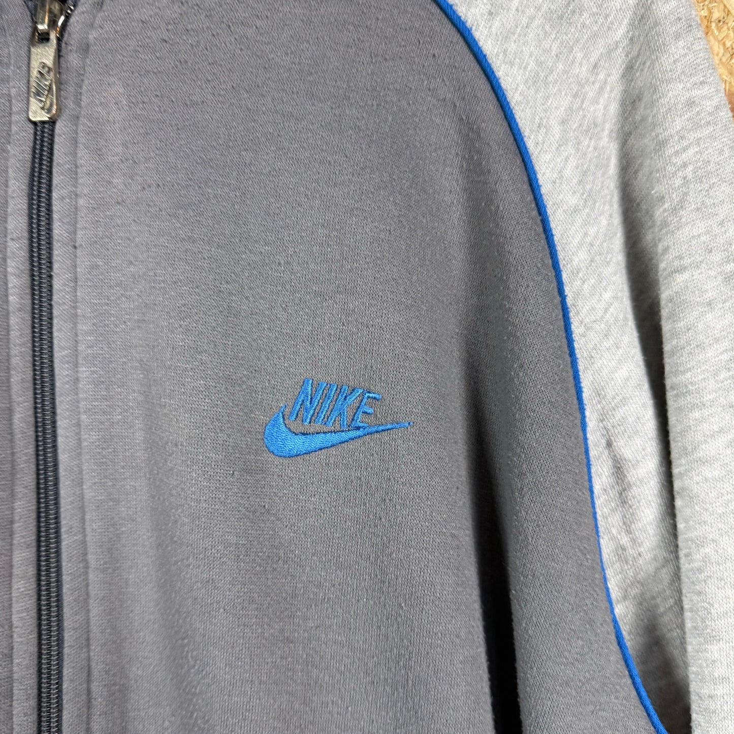 Vintage Nike track jacket grey 80s full zip Large