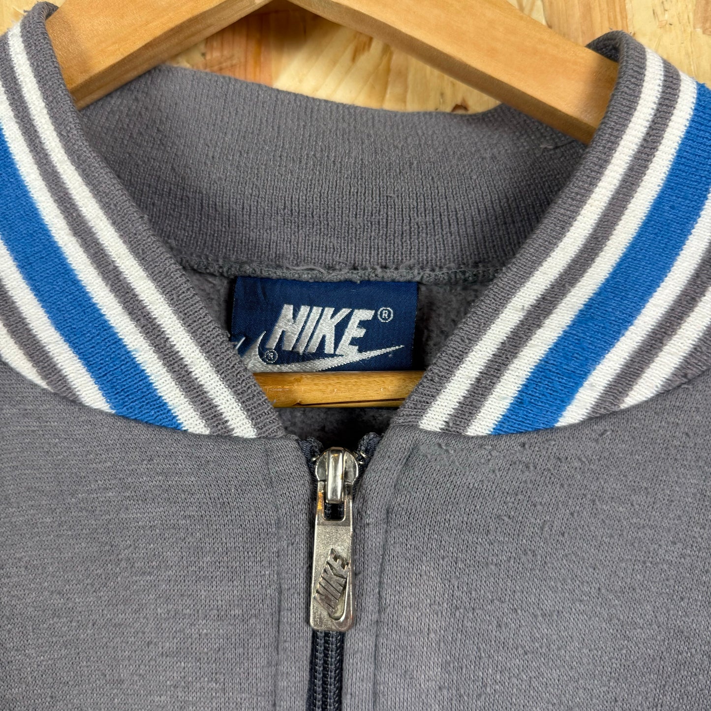 Vintage Nike track jacket grey 80s full zip Large