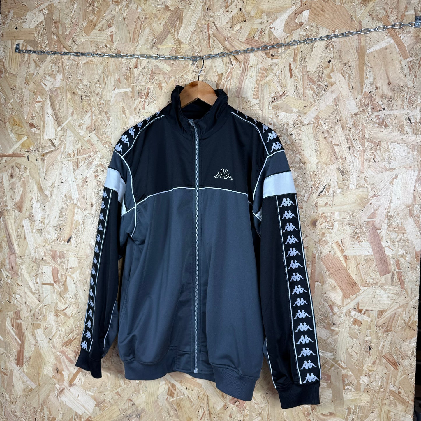 Kappa track jacket black full zip Large 2000s