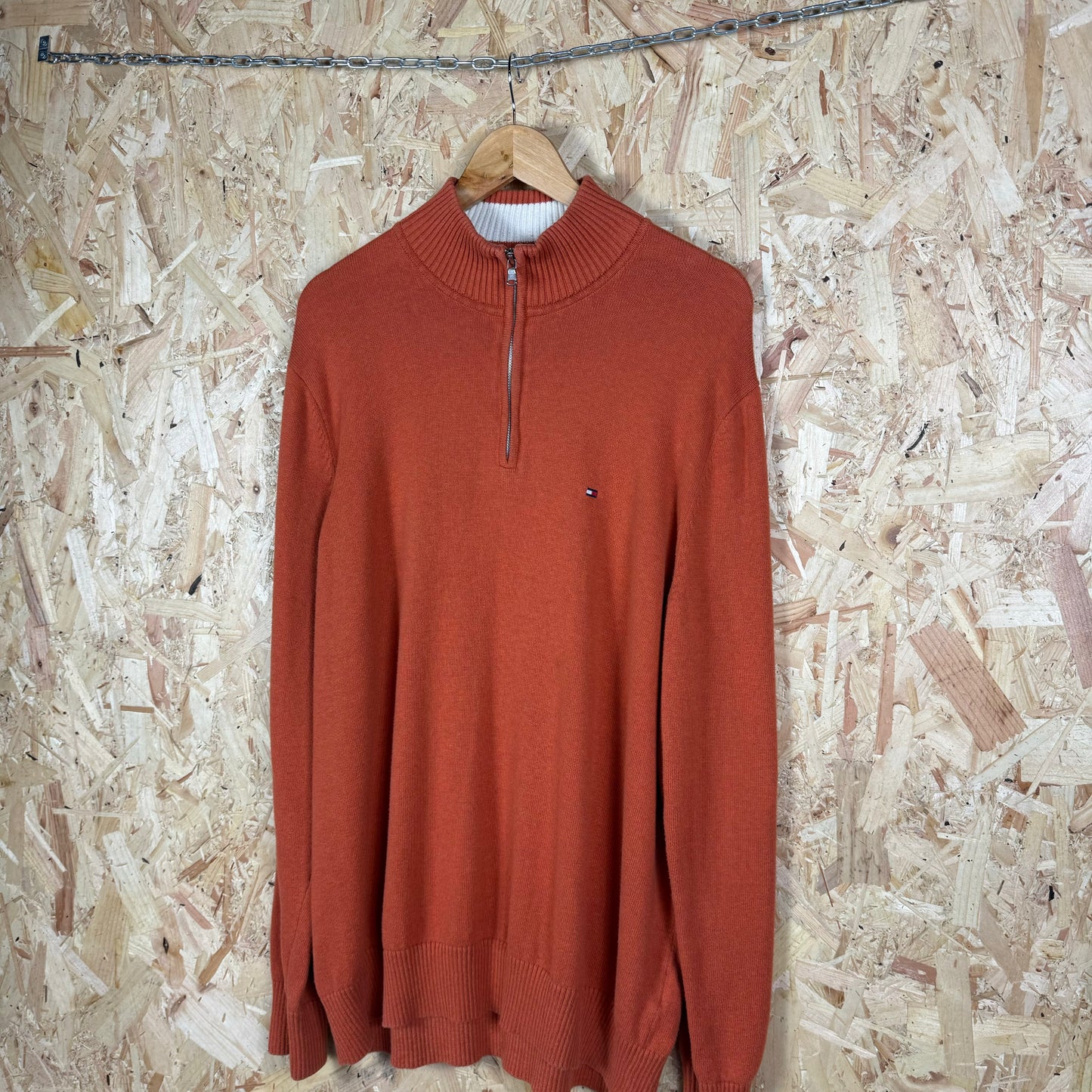 Polo ralph lauren orange quarter zip jumper XXL
