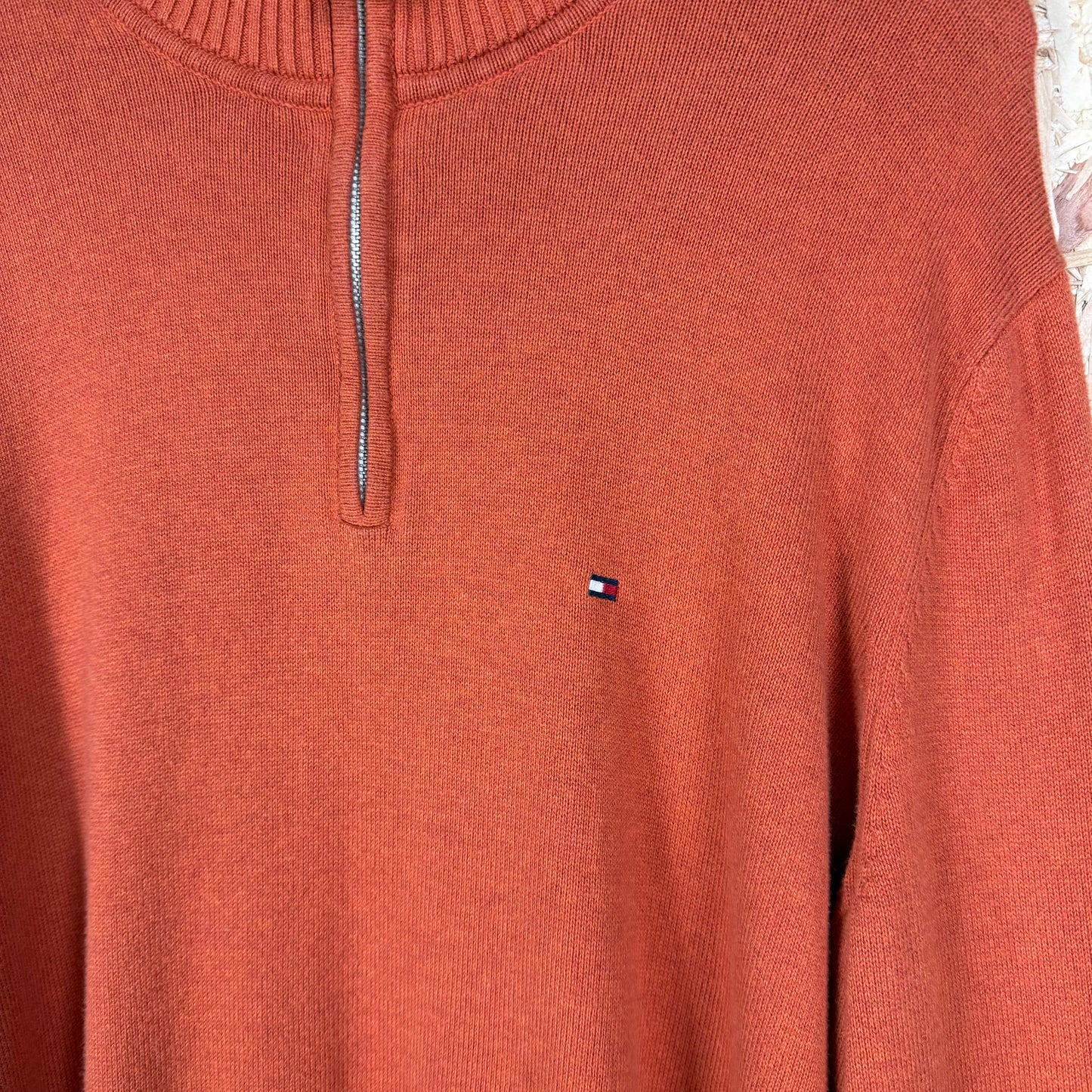 Polo ralph lauren orange quarter zip jumper XXL