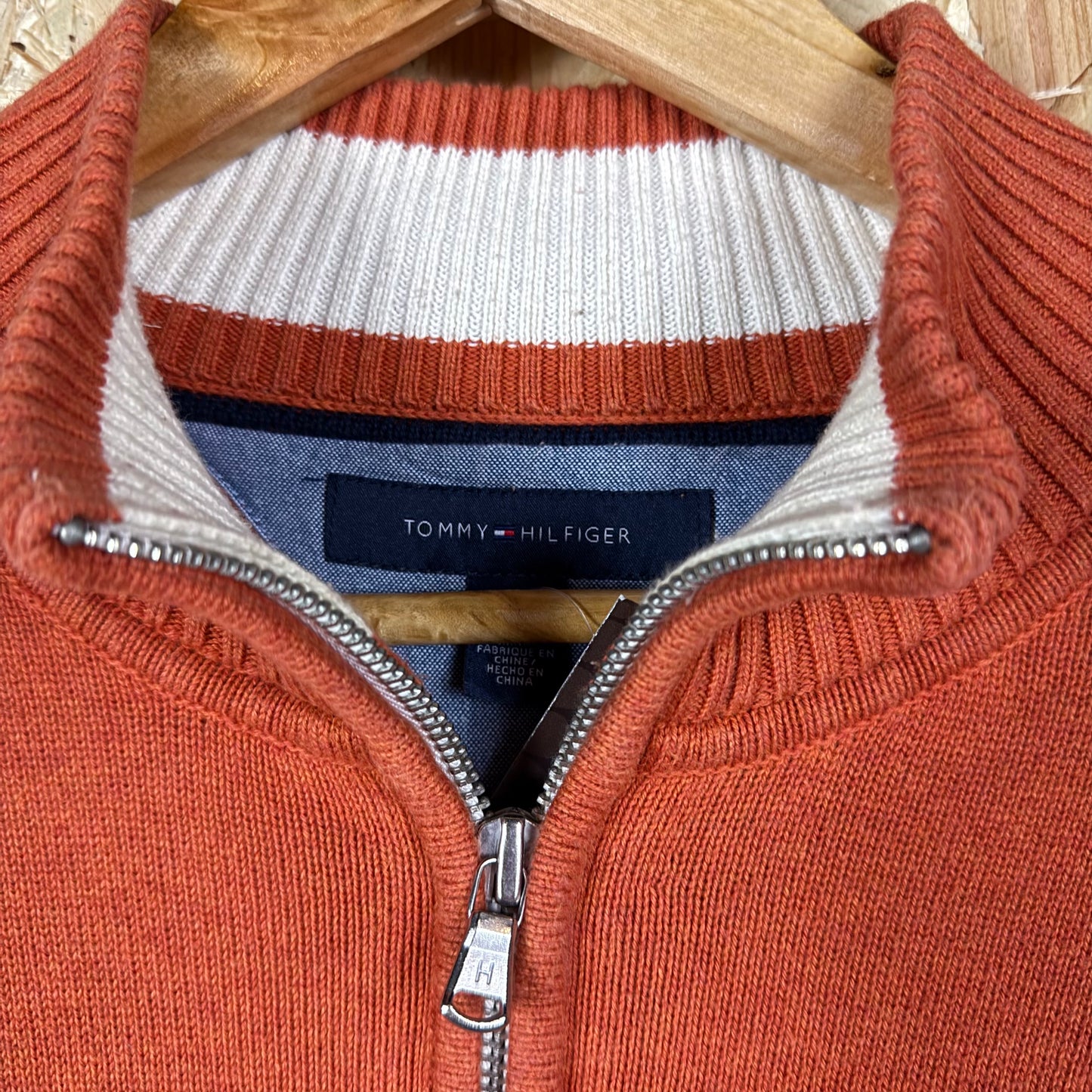 Polo ralph lauren orange quarter zip jumper XXL