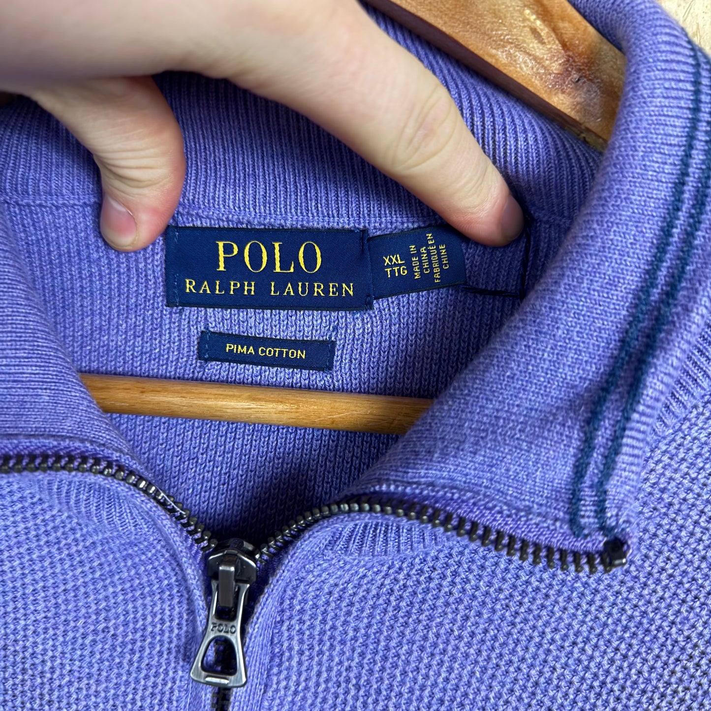 Polo ralph Lauren quarter zip XXL purple