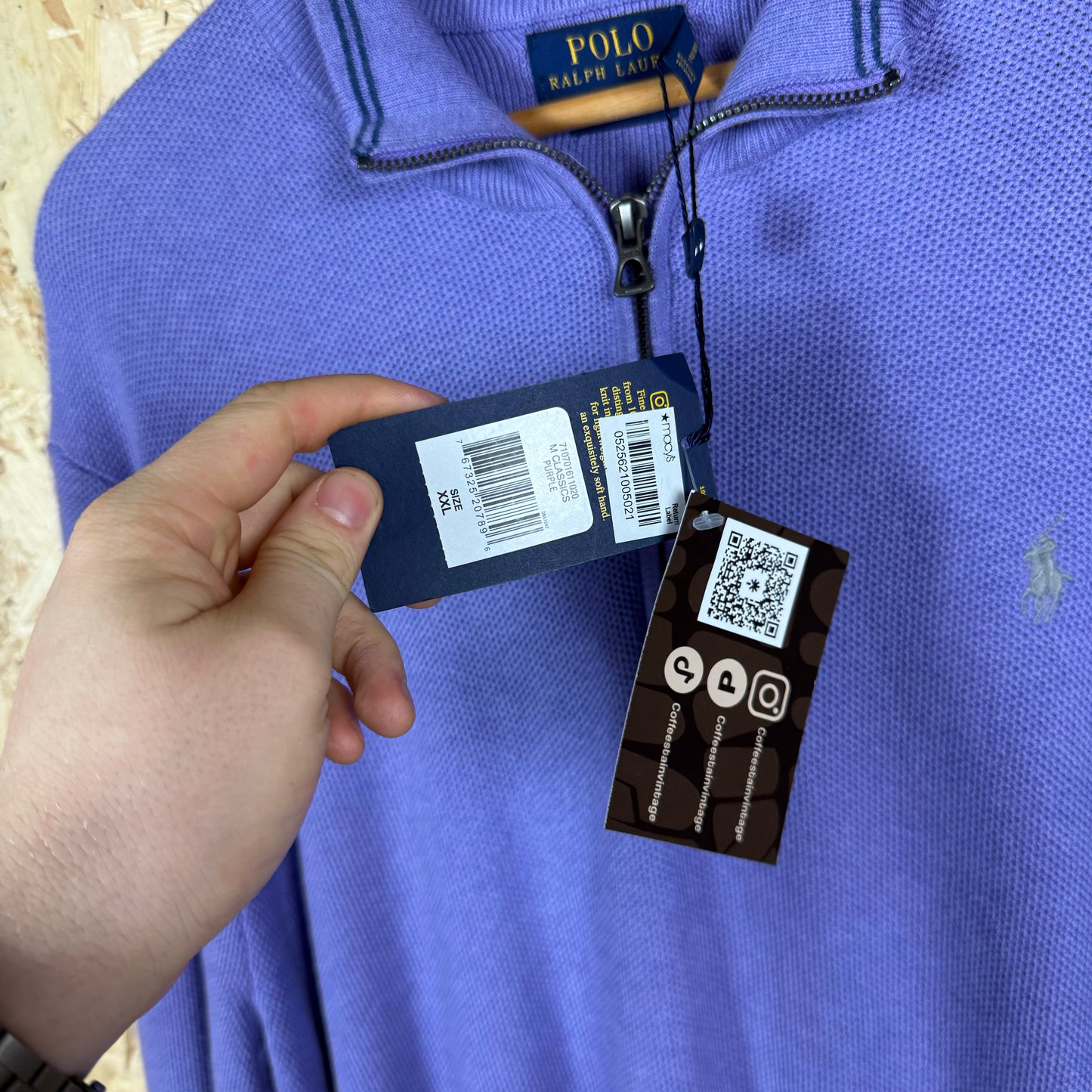 Polo ralph Lauren quarter zip XXL purple