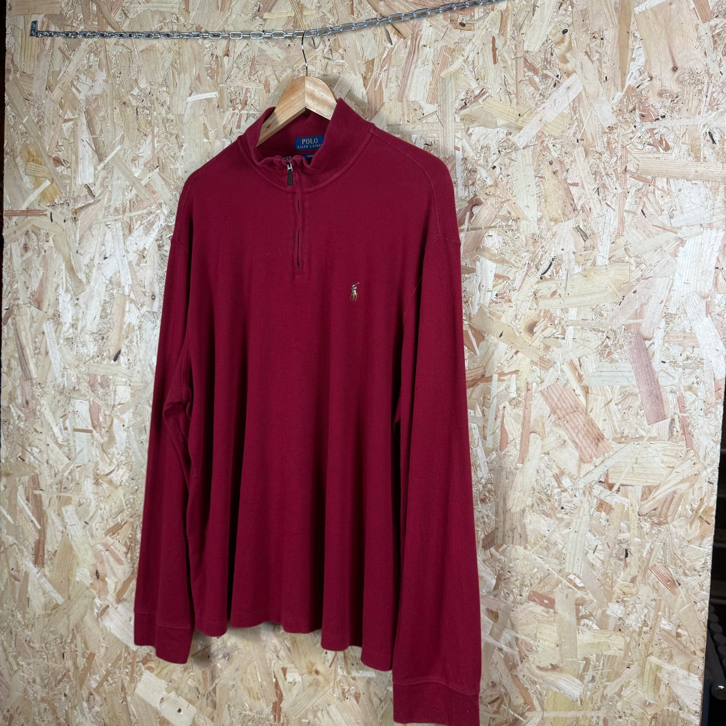 Polo Ralph Lauren red quarter zip jumper XL