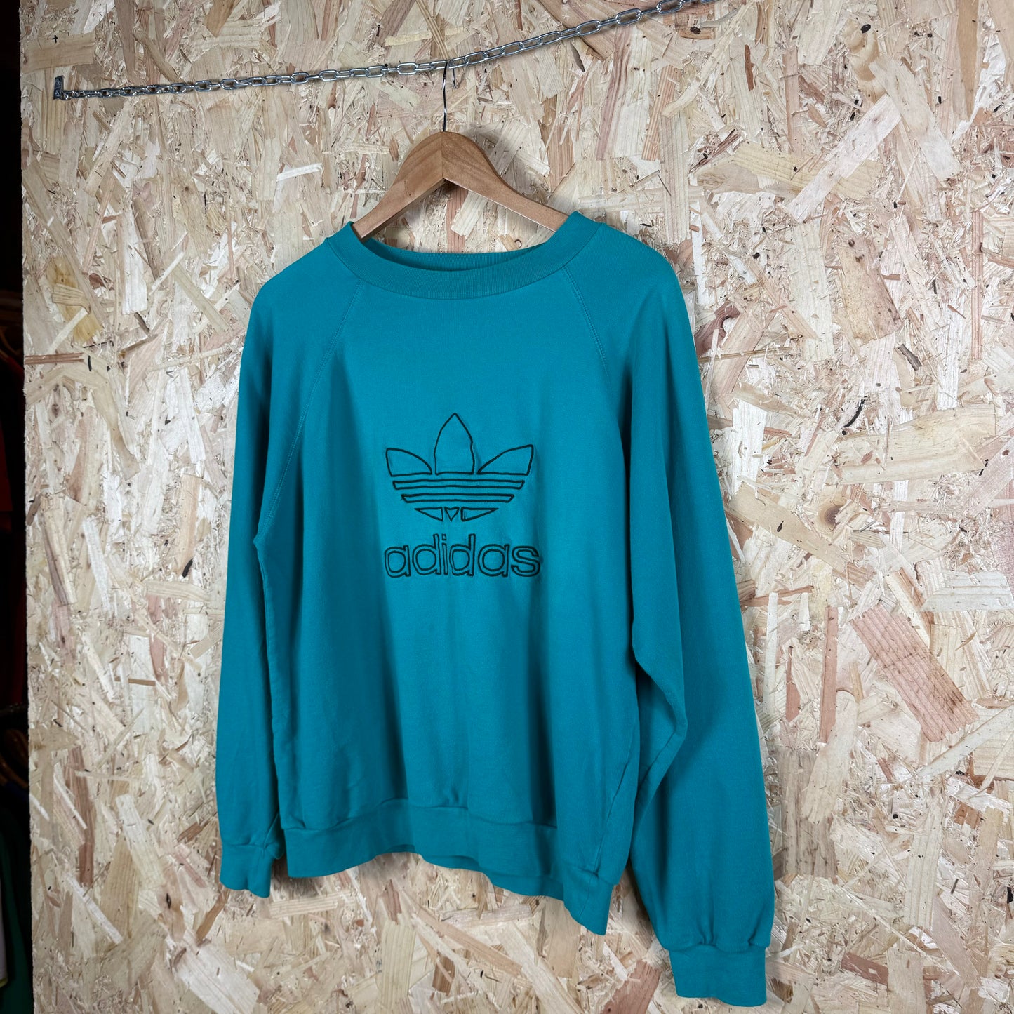 Vintage Green adidas logo sweatshirt Medium 90s