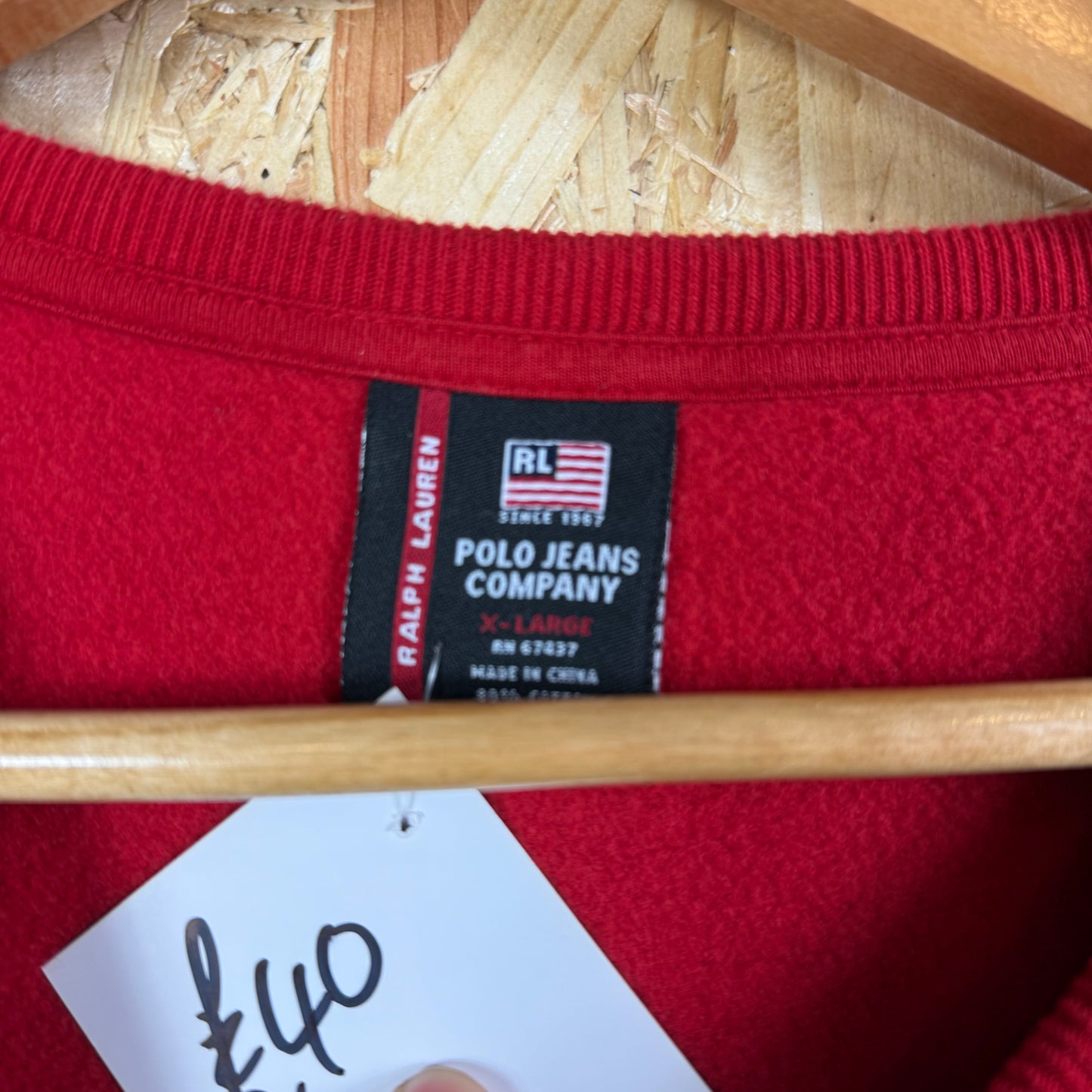 Polo Ralph Lauren spellout sweatshirt Red XL