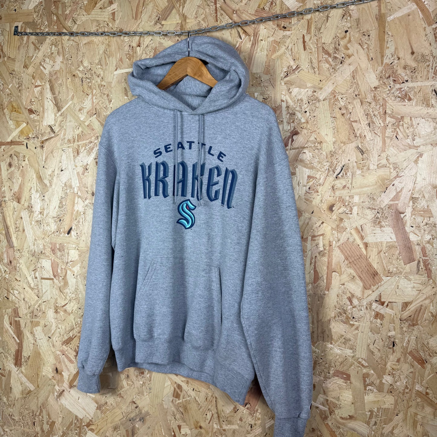 Seattle kraken grey majestic pullover hoodie Medium