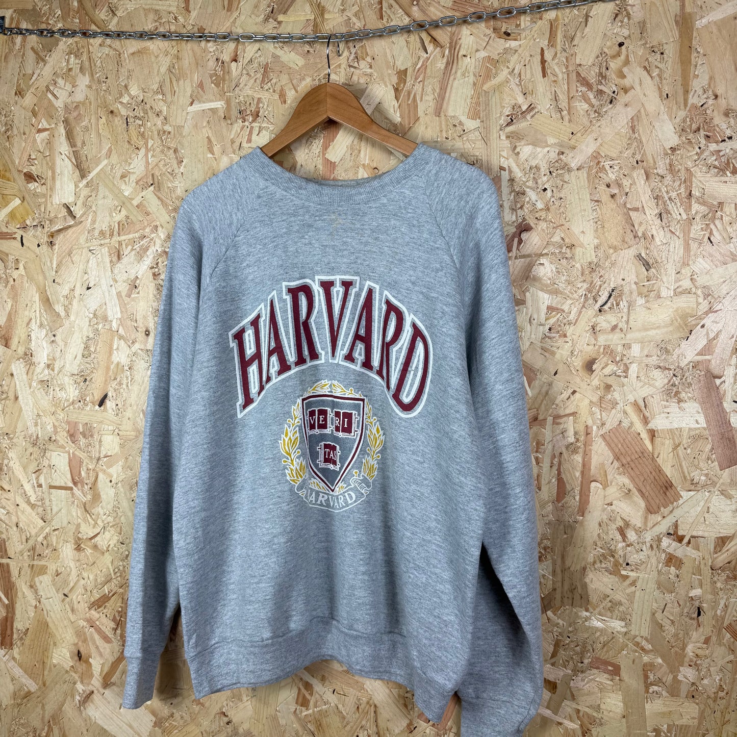 Vintage Harvard college graphic sweatshirt Grey 80s XL