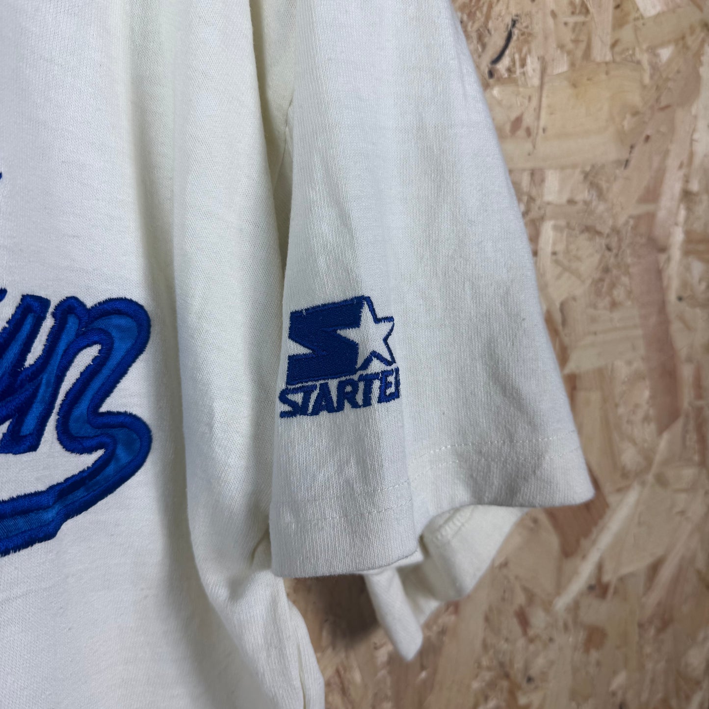 Brooklyn dodgers starter Baseball Jersey Large white blue 90s