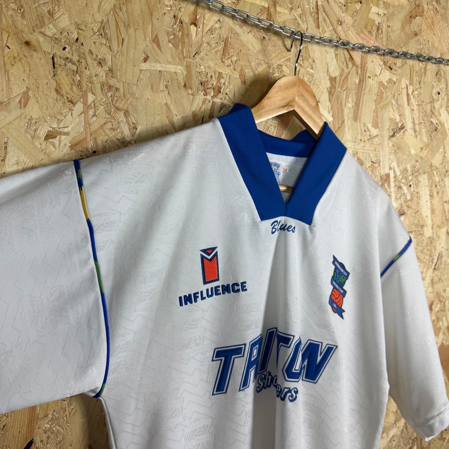 Birmingham city 1992/93 Away shirt White Influence Medium Vintage