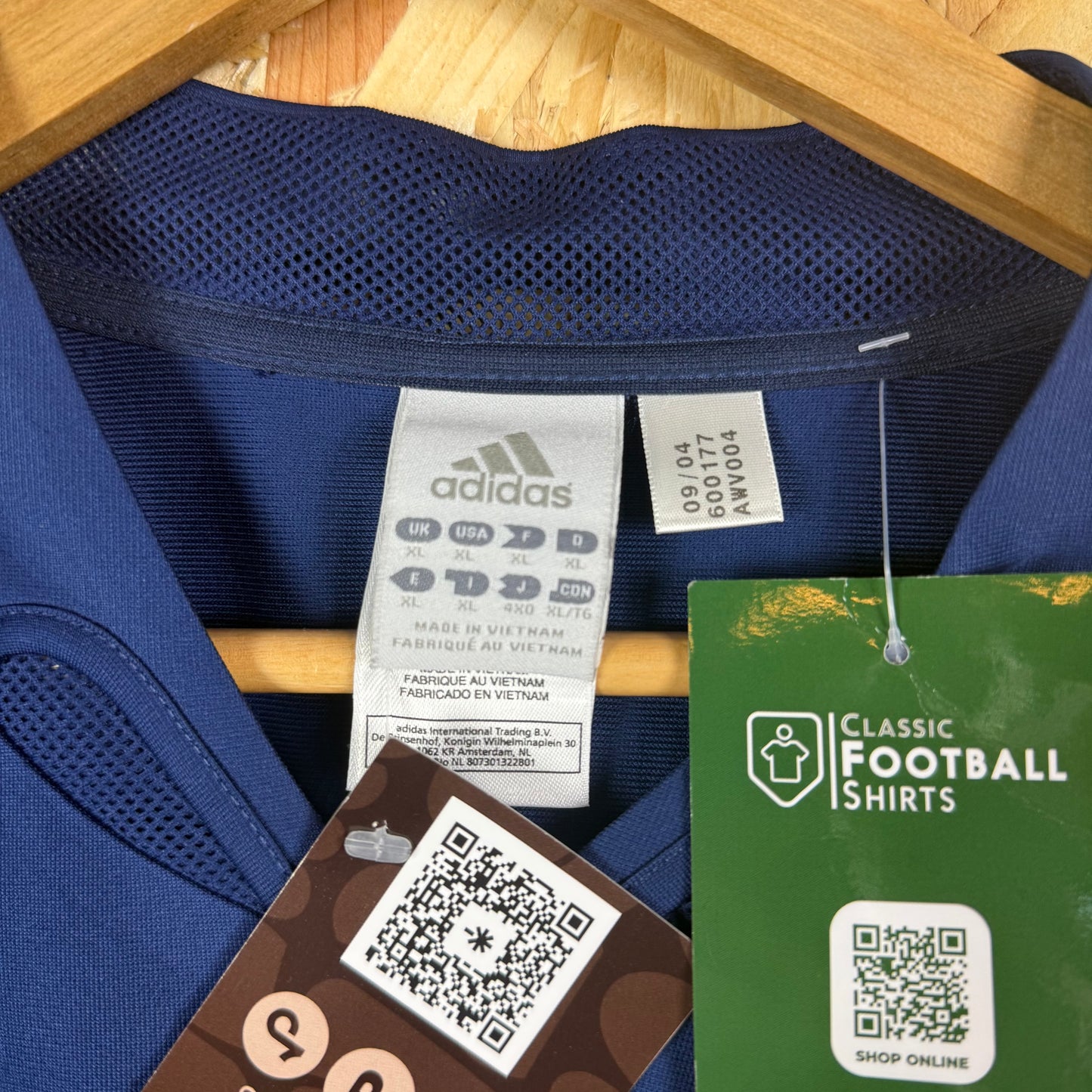 Spain 2004/05 Raul away football shirt Navy blue XL