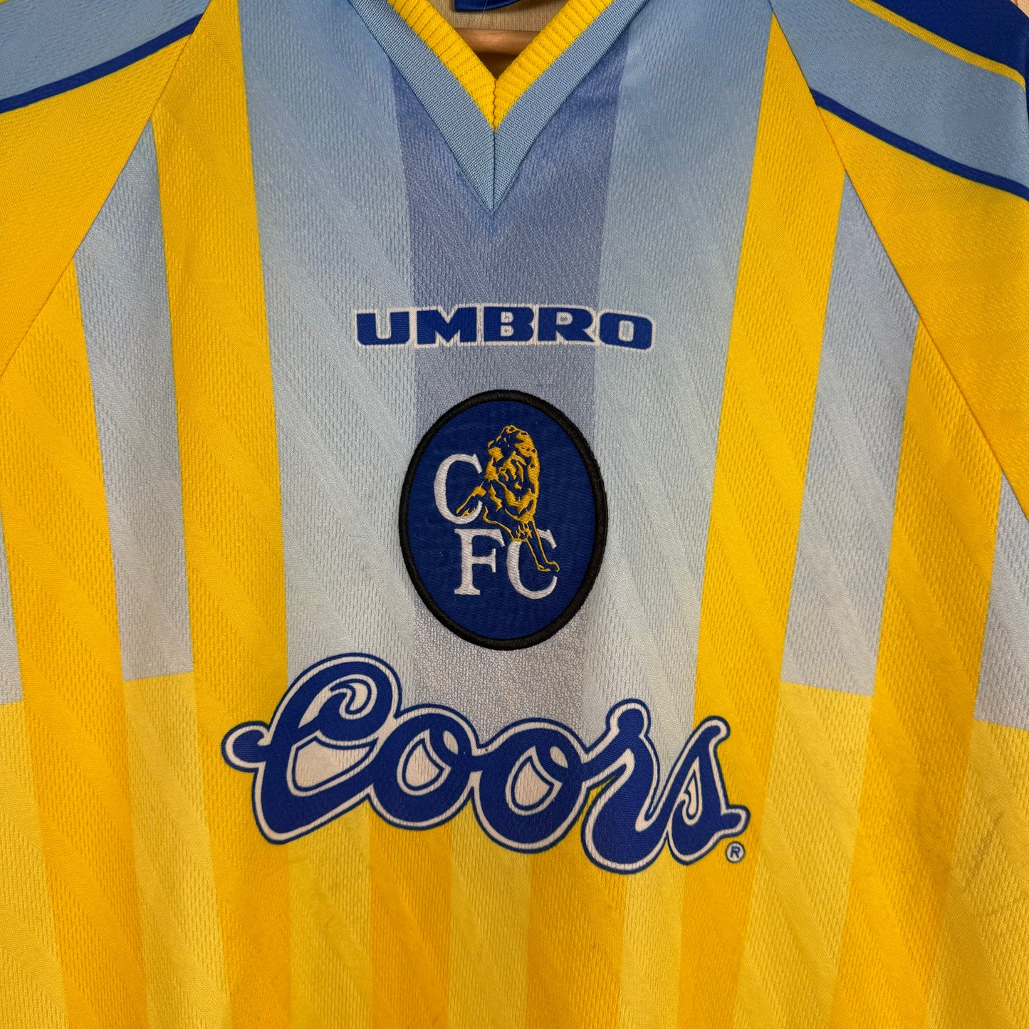 Chelsea 1996/97 Away shirt umbro yellow XL vintage
