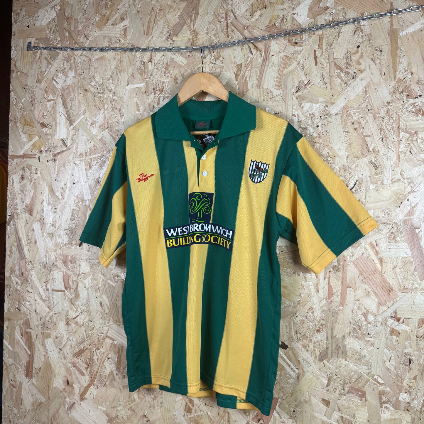 West Bromwich albion 2001/03 Away football shirt yellow green Medium
