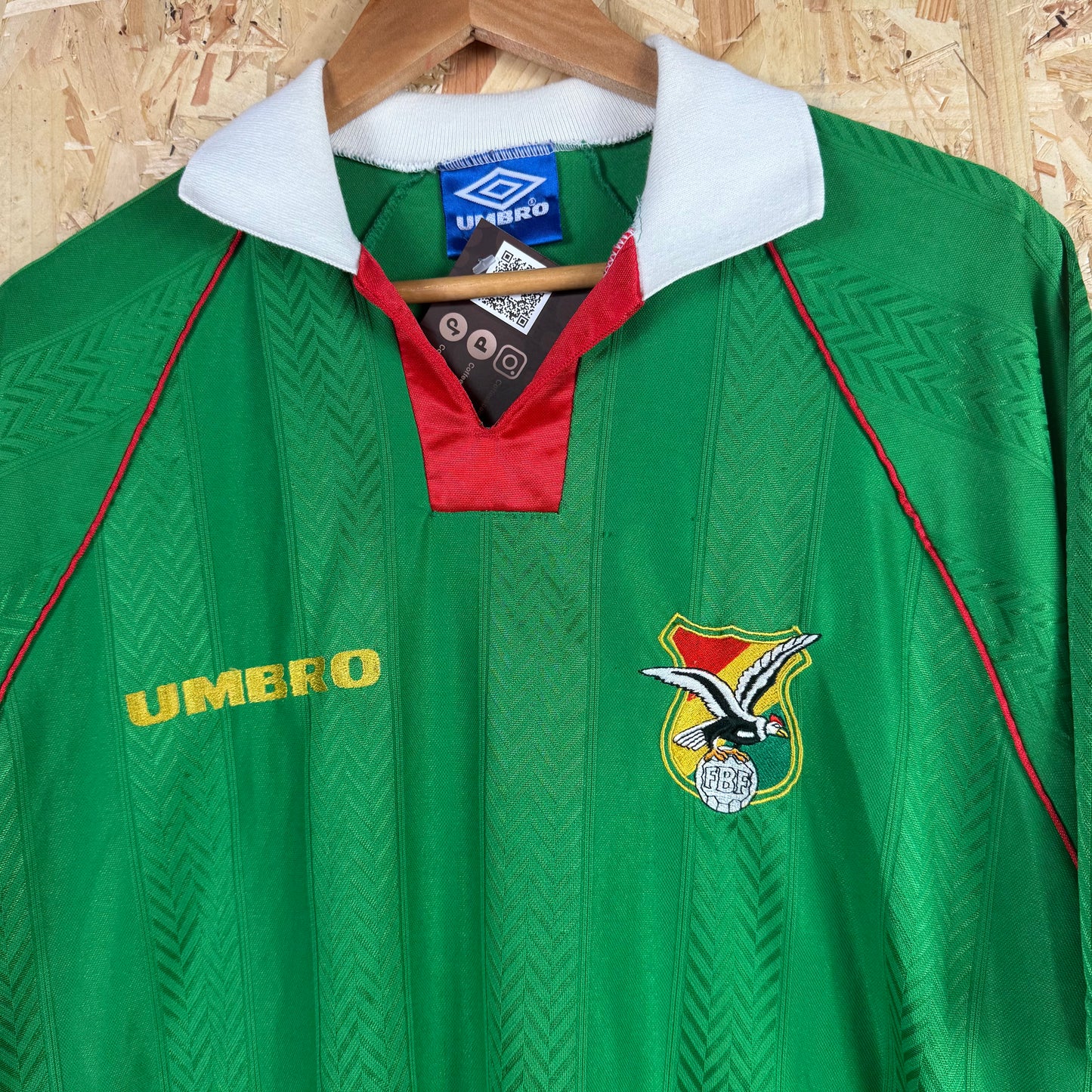 Bolivia 1994/95 Home football shirt XL Green