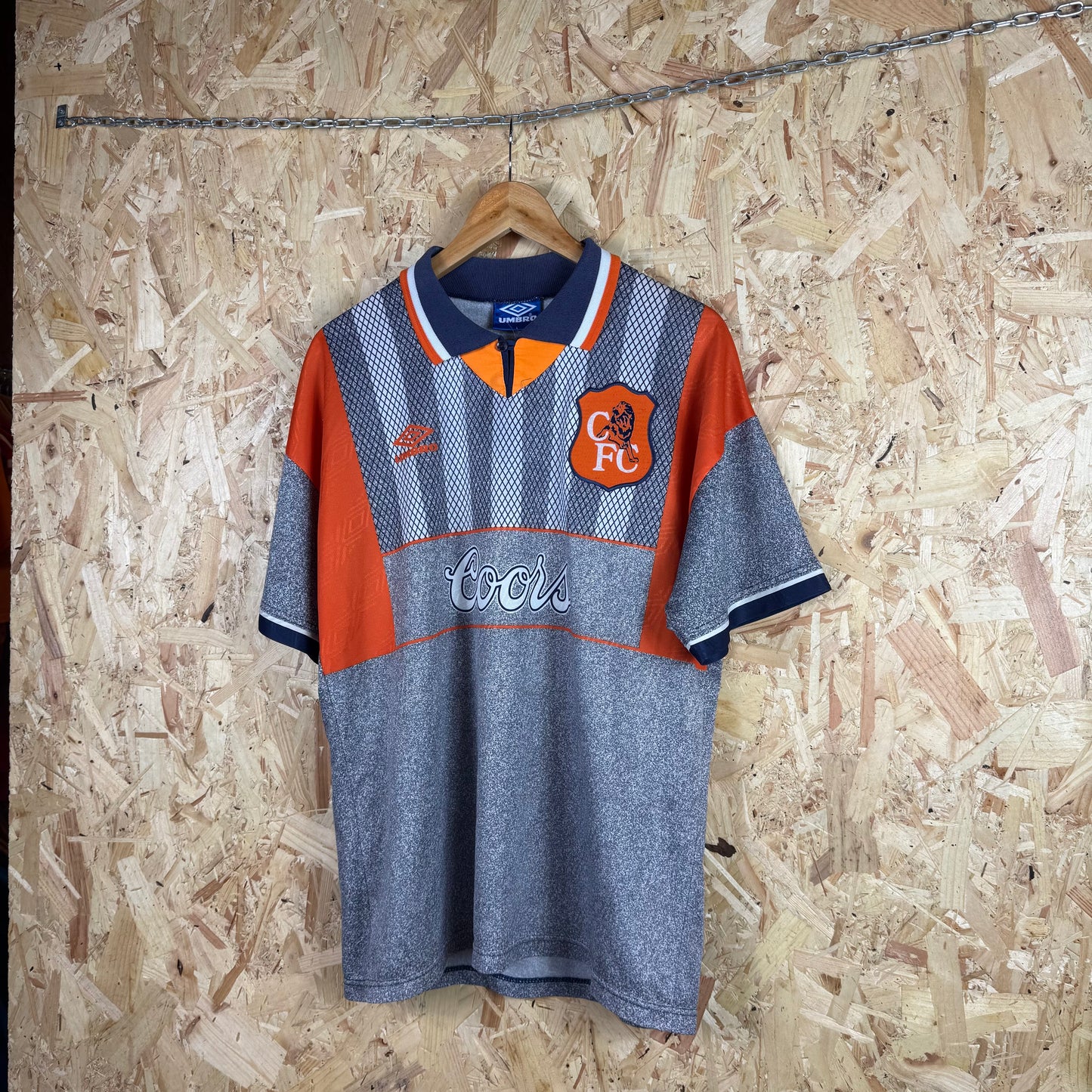 Chelsea 1994/96 Away football shirt Orange grey Umbro