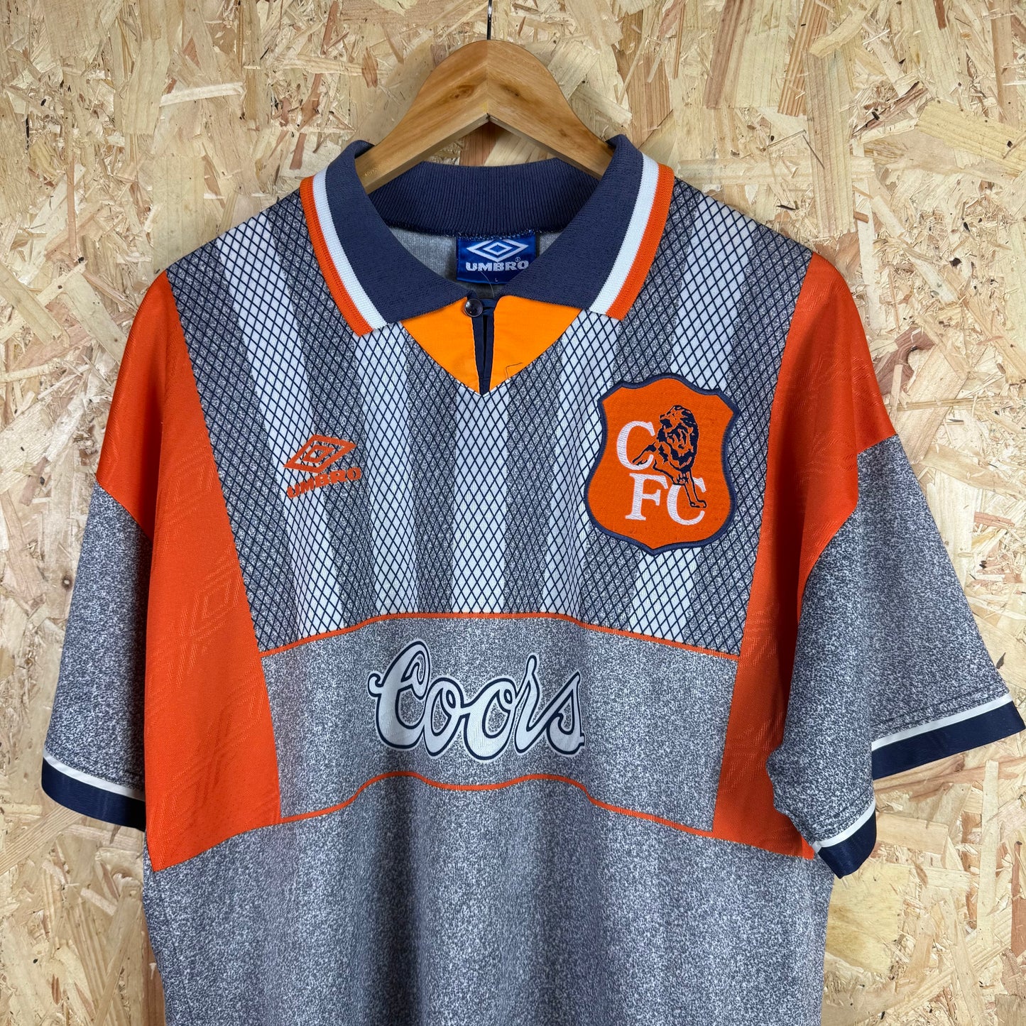 Chelsea 1994/96 Away football shirt Orange grey Umbro